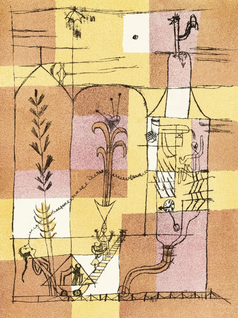 Paul Klee Hoffmann abstracte kunstdruk - surrealisme & Bauhaus canvas van NorwesClub