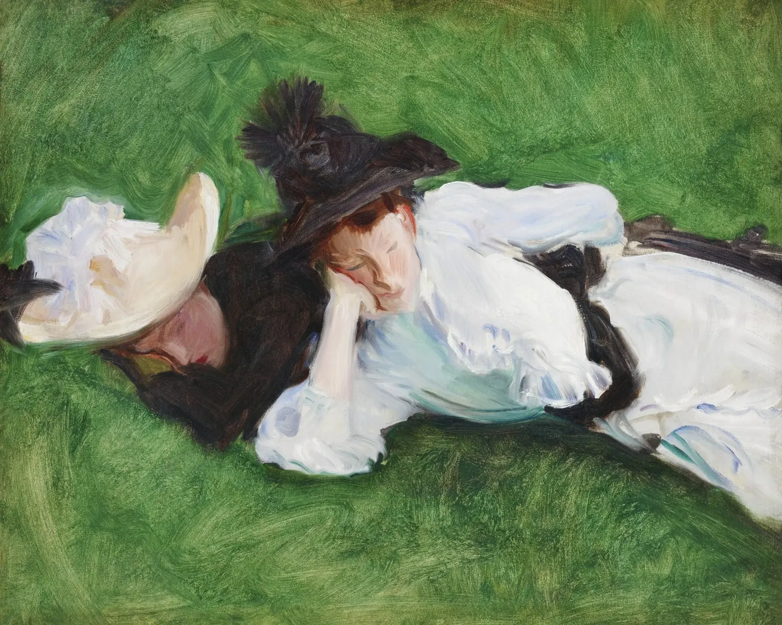 Berthe Morisot "Due ragazze su un prato" - Impressionismo e Femminismo poster da NorwesClub