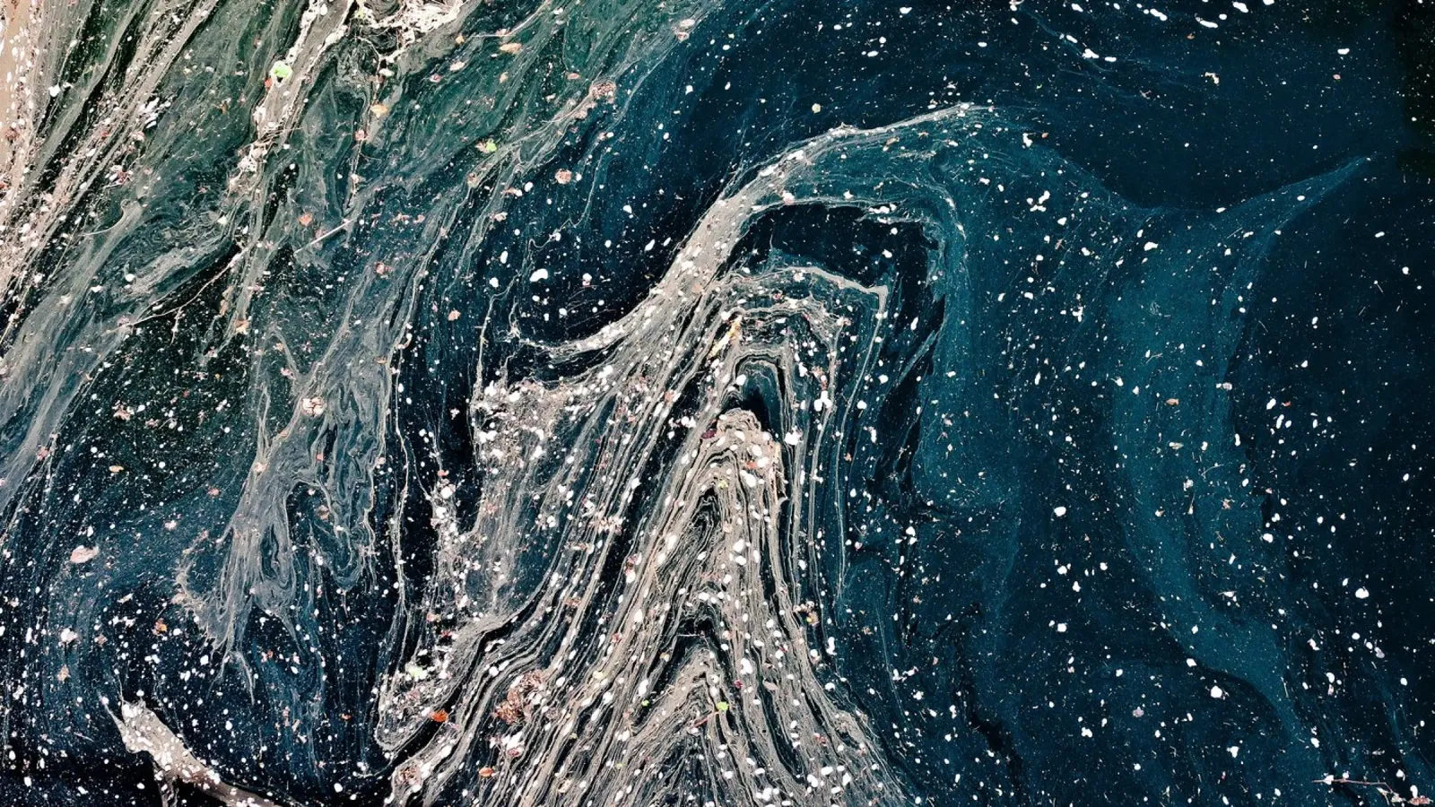 "Wirbelnde kosmische Ströme" - Abstrakter Marmor Fluid Kunstdruck Hahnemühle von NorwesClub