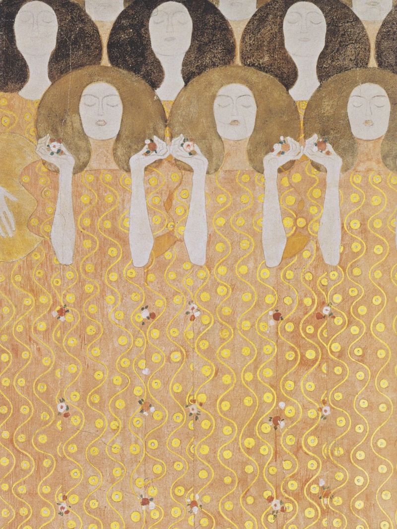 Gustav Klimt: Beethoven Frieze - Angelic Art Nouveau Serenit poster by NorwesClub