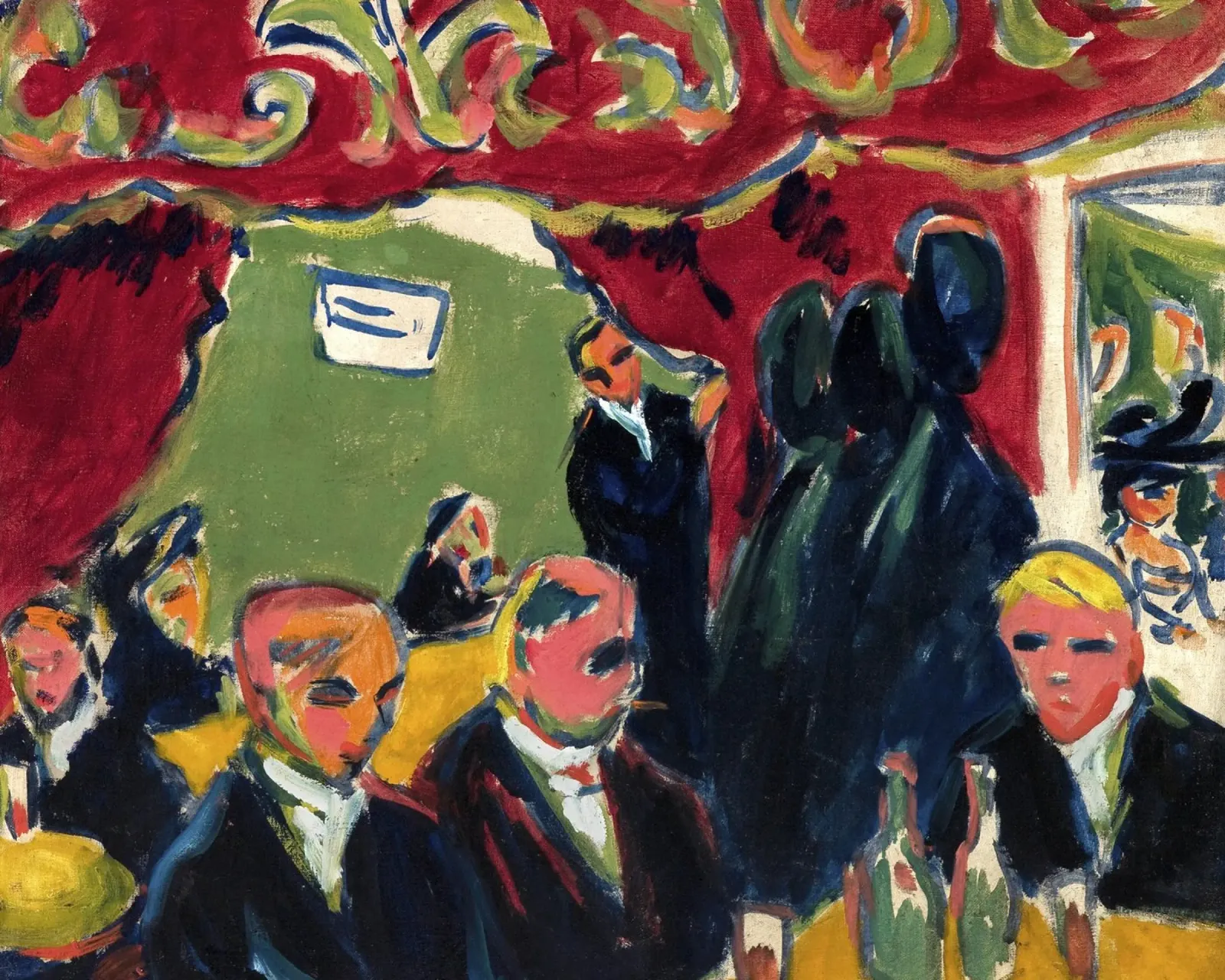 Kirchner - Scena di taverna espressionista | Vita notturna d'arte moderna pellicola backlit da NorwesClub