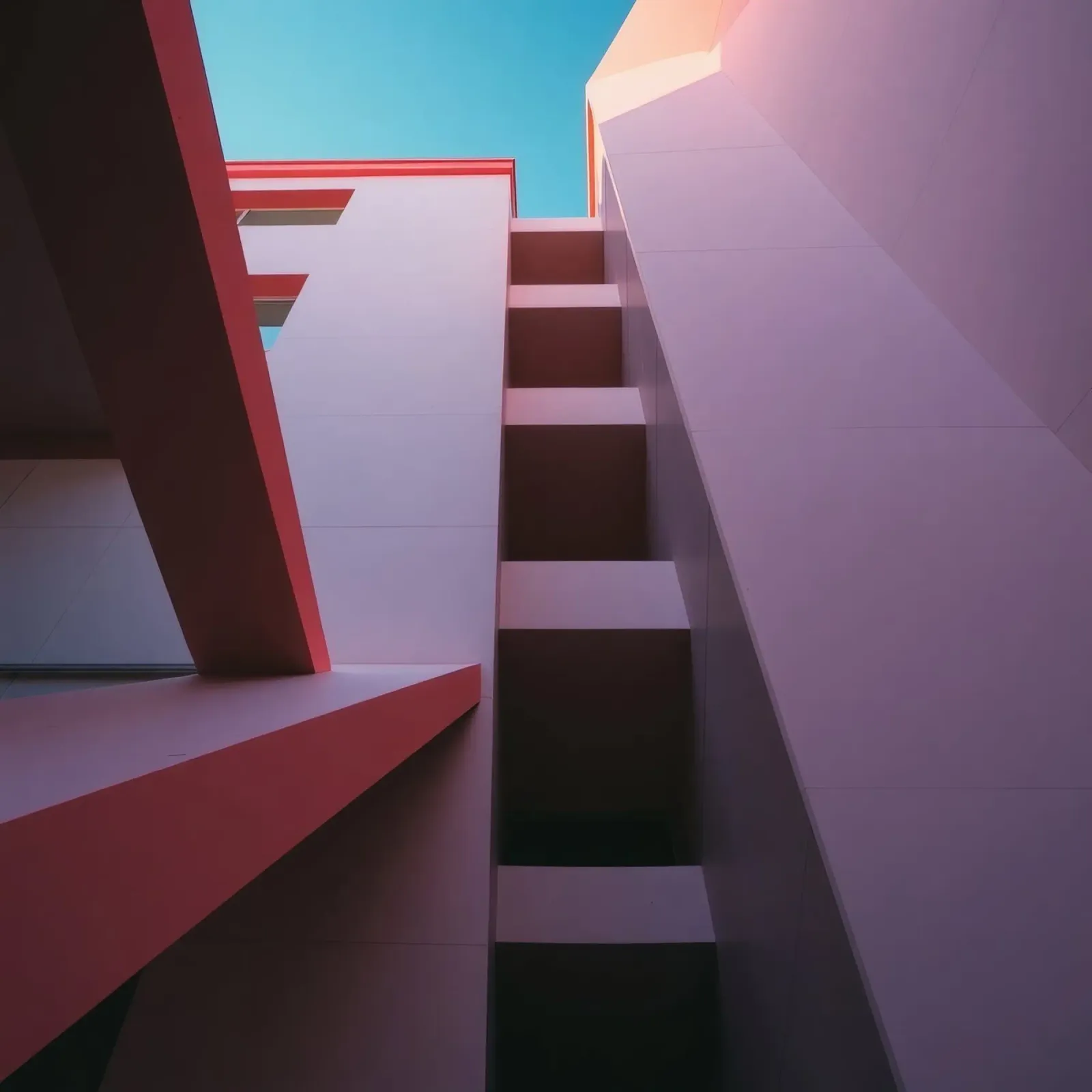 Unique architectural perspective of colorful building canvas by DesignDoodle