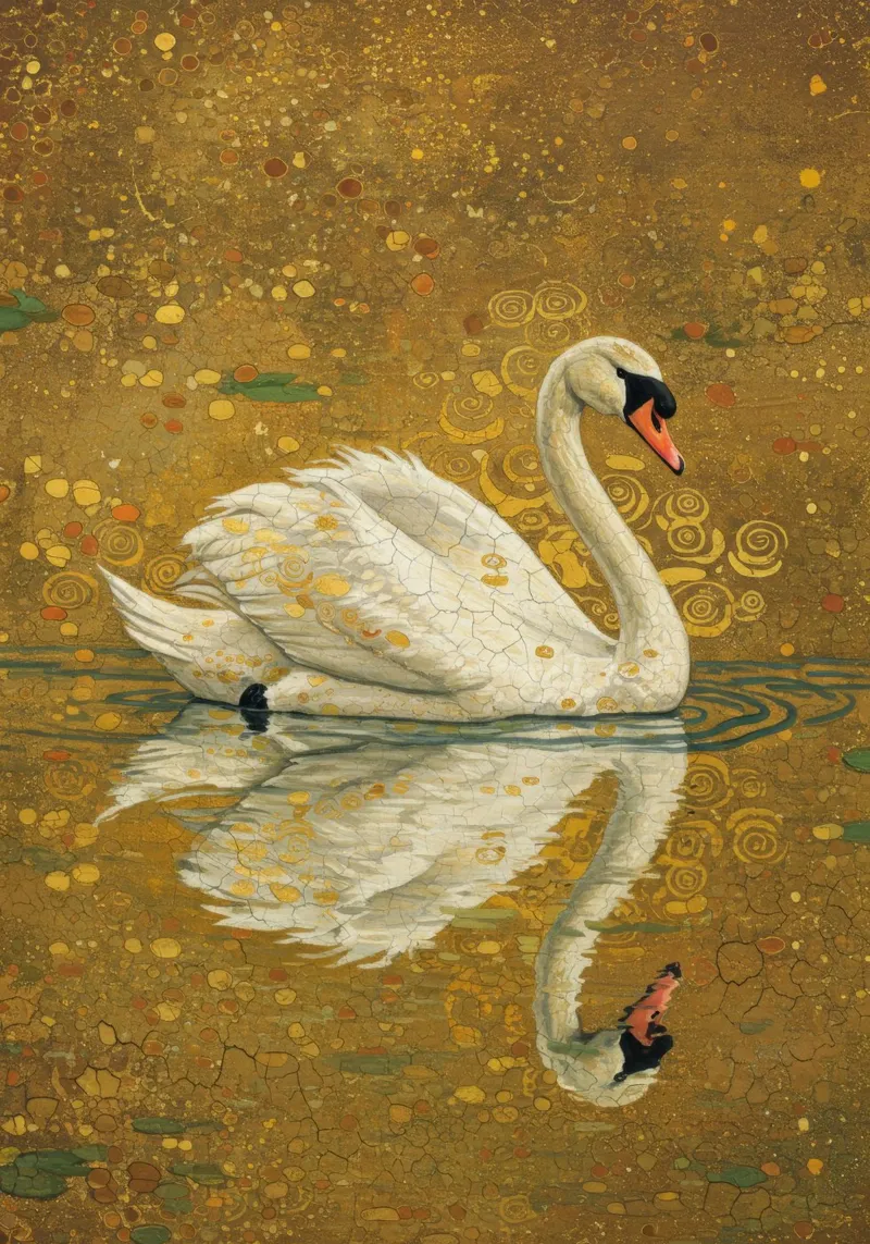 Swan of the Lake canvas with Floater frame by Art Center