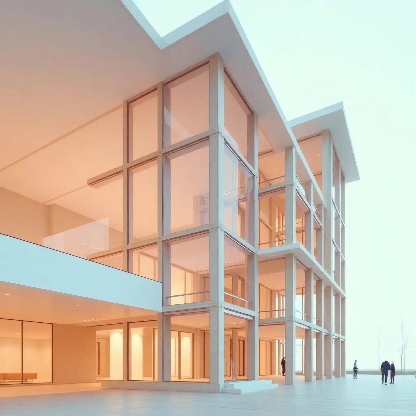 Moderne architektonische Gestaltung mit großzügigen Freiflächen und Alu-Dibond von DesignDoodle
