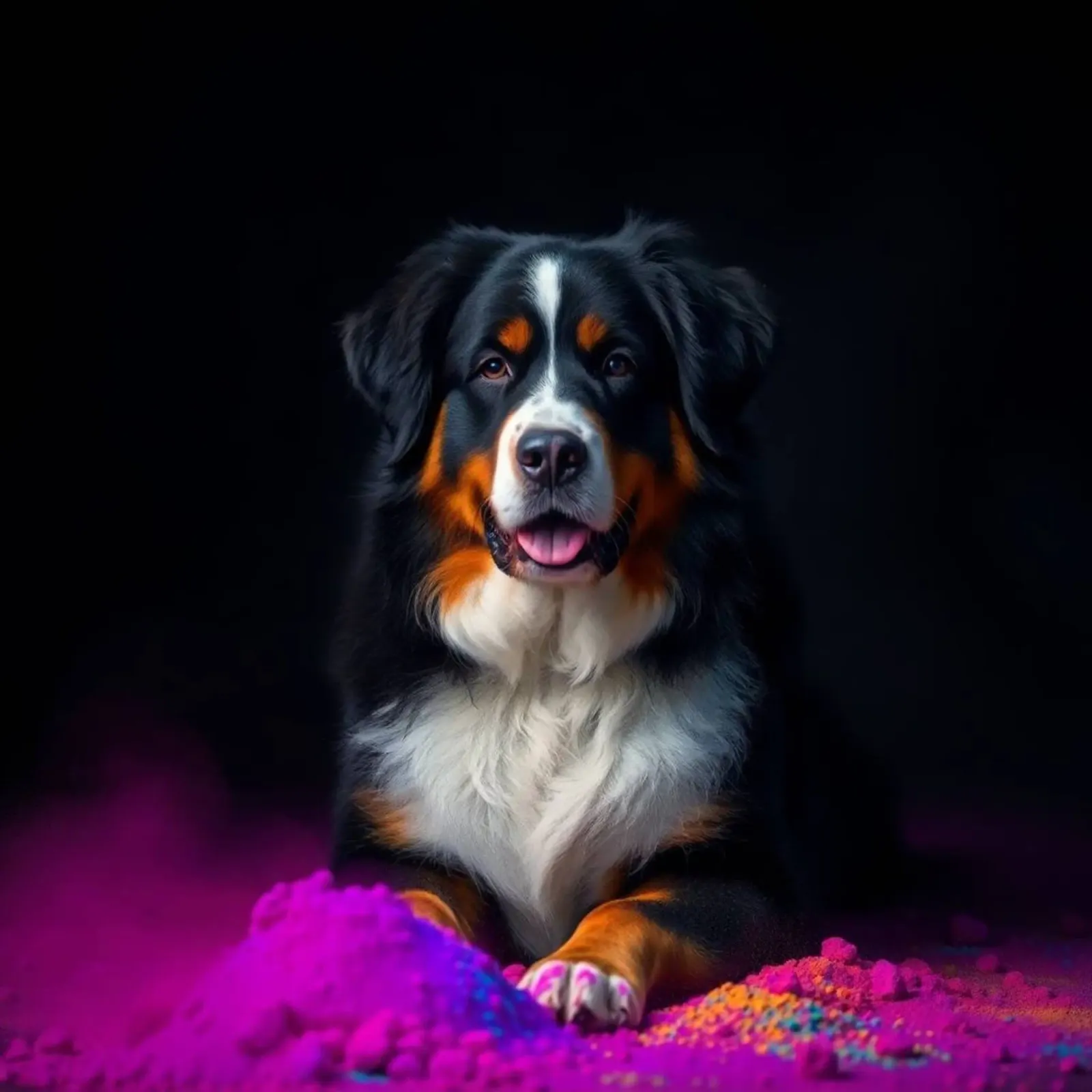 The colorful Bernese Mountain Dog #24 canvas by Yumis.Beargang.and.Me