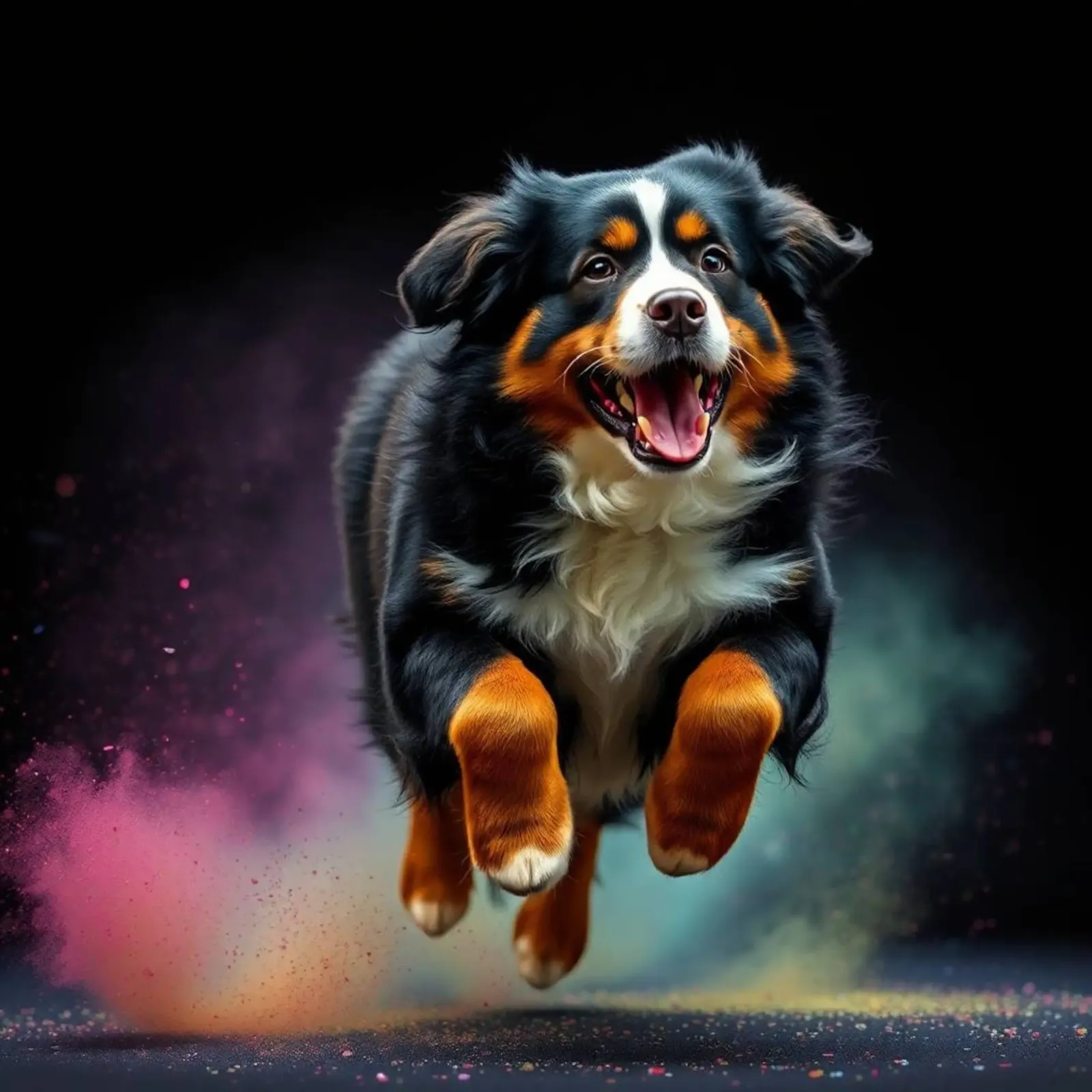 The colorful Bernese Mountain Dog #37 canvas by Yumis.Beargang.and.Me