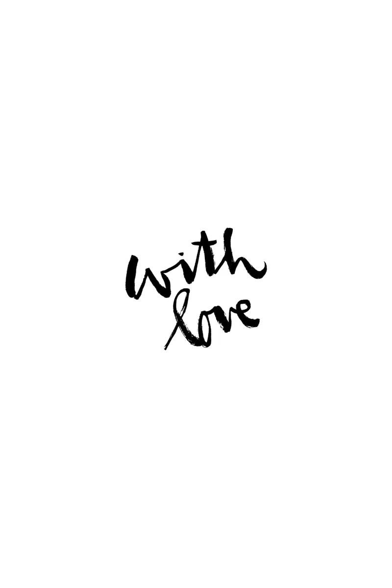 With Love poster avec cadre en aluminium de Brushmeetspaper