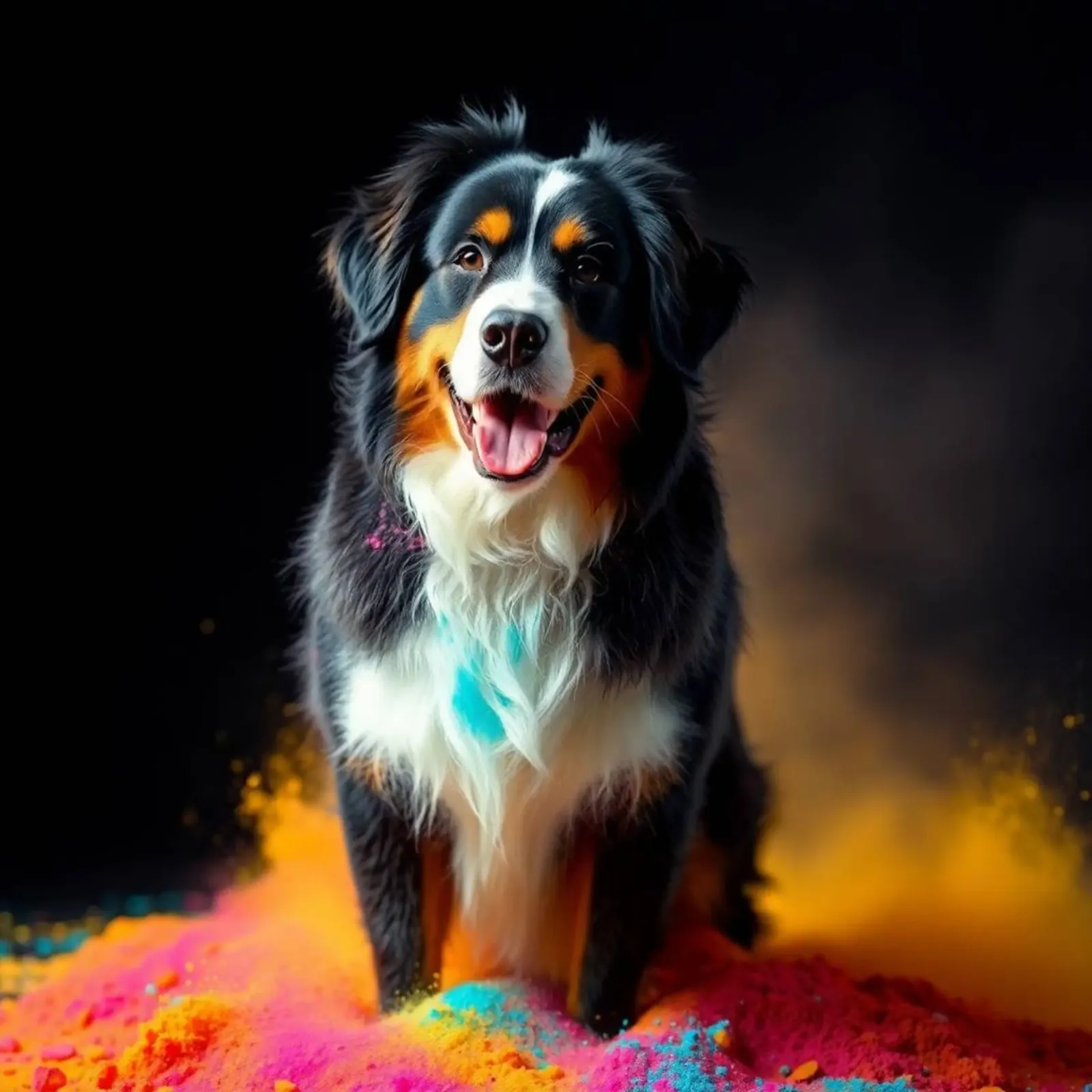 The colorful Bernese Mountain Dog #42 alu-dibond by Yumis.Beargang.and.Me