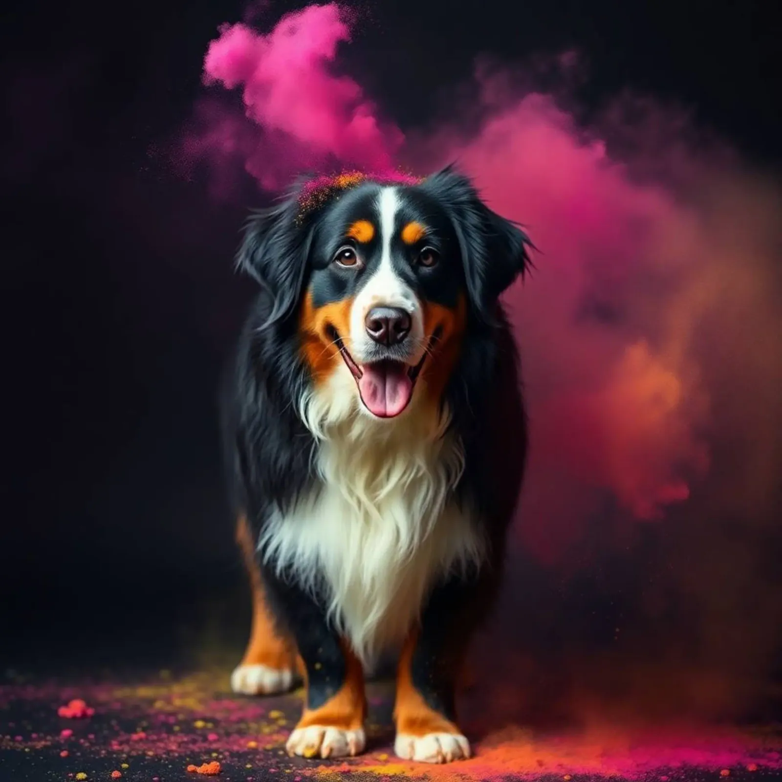 The colorful Bernese Mountain Dog #44 alu-dibond by Yumis.Beargang.and.Me