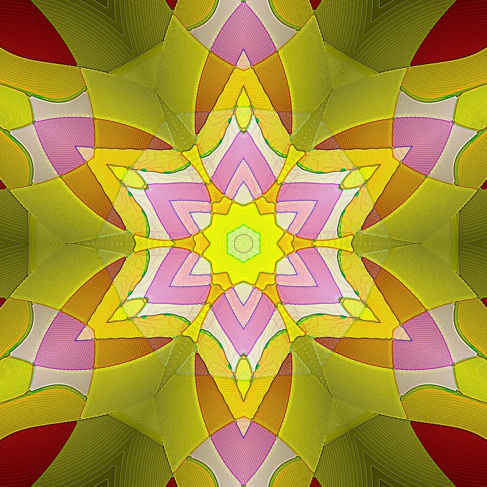 Caleidoscopio nei colori giallo e rosa pellicola backlit da Gürsel Yesil Digital Art