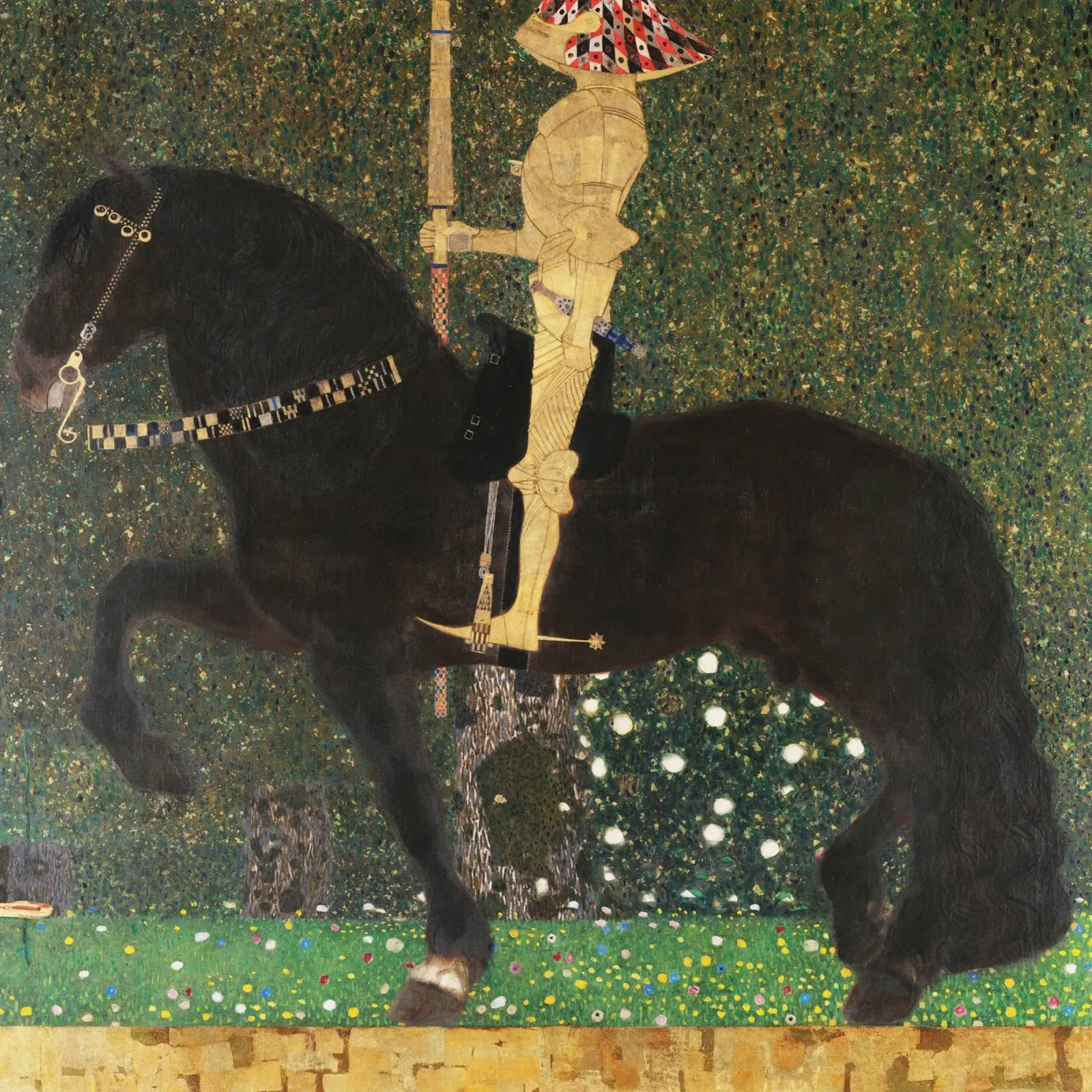 Das Leben ist ein Kampf (Goldener Reiter)" von Gustav Klimt Poster mit Aluminium Rahmen von Gustav Klimt ART Prints