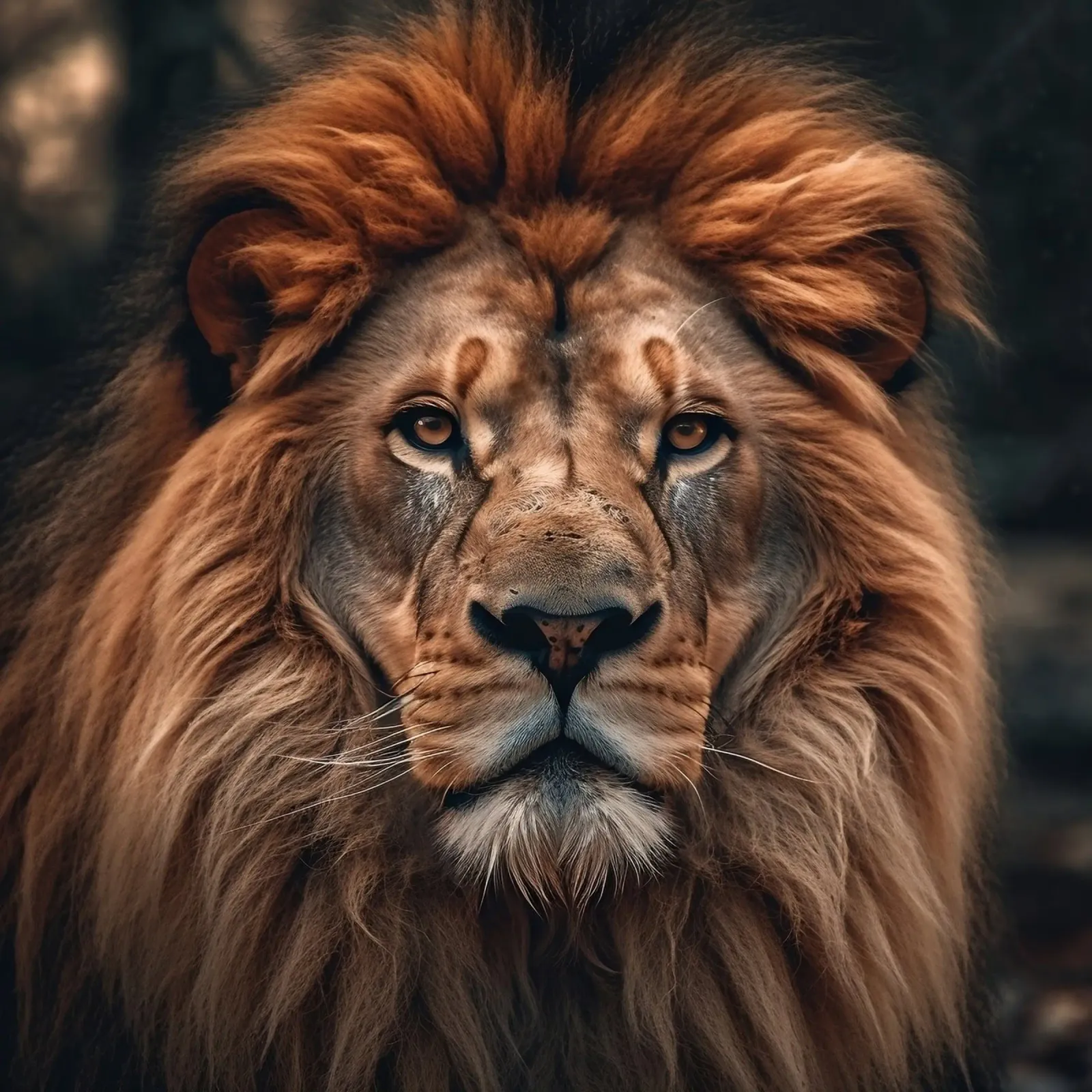 Majestueus leeuwenportret canvas van PhotoVibe Decor