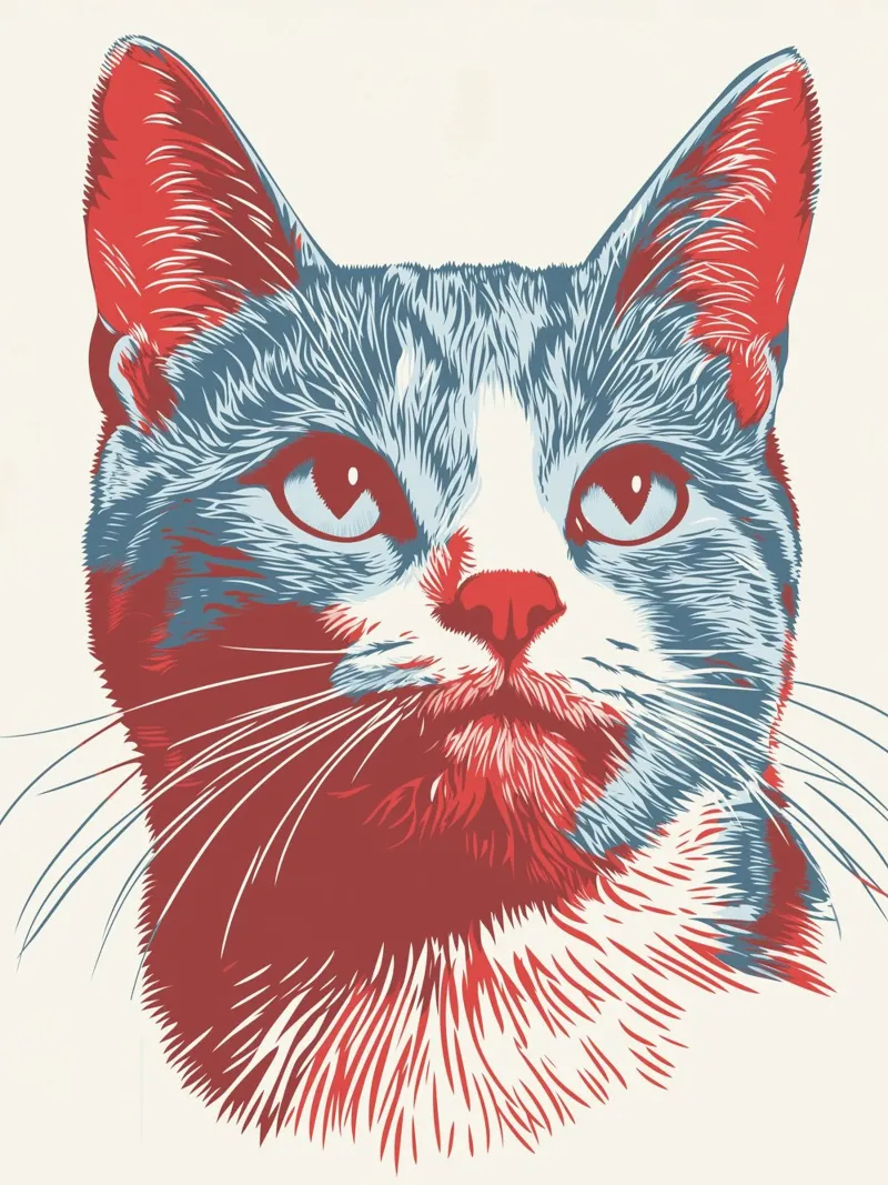 Katze Kopf Print Hahnemühle von Cat Grafic Design