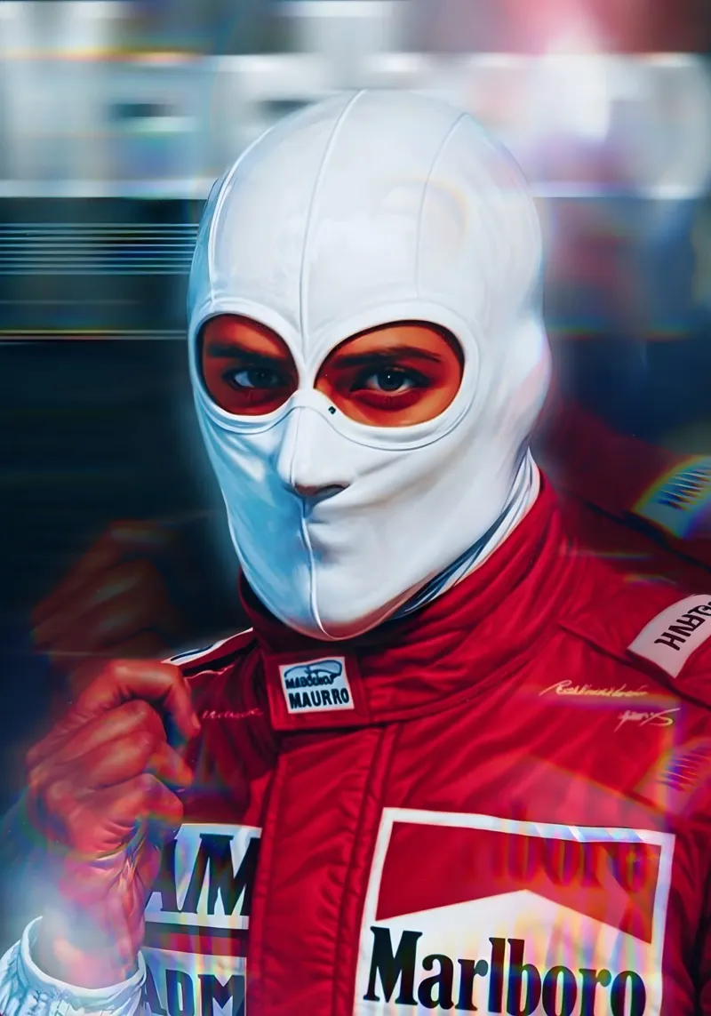 Nikki Lauda tela con Cornice a cassetta da Low poly art