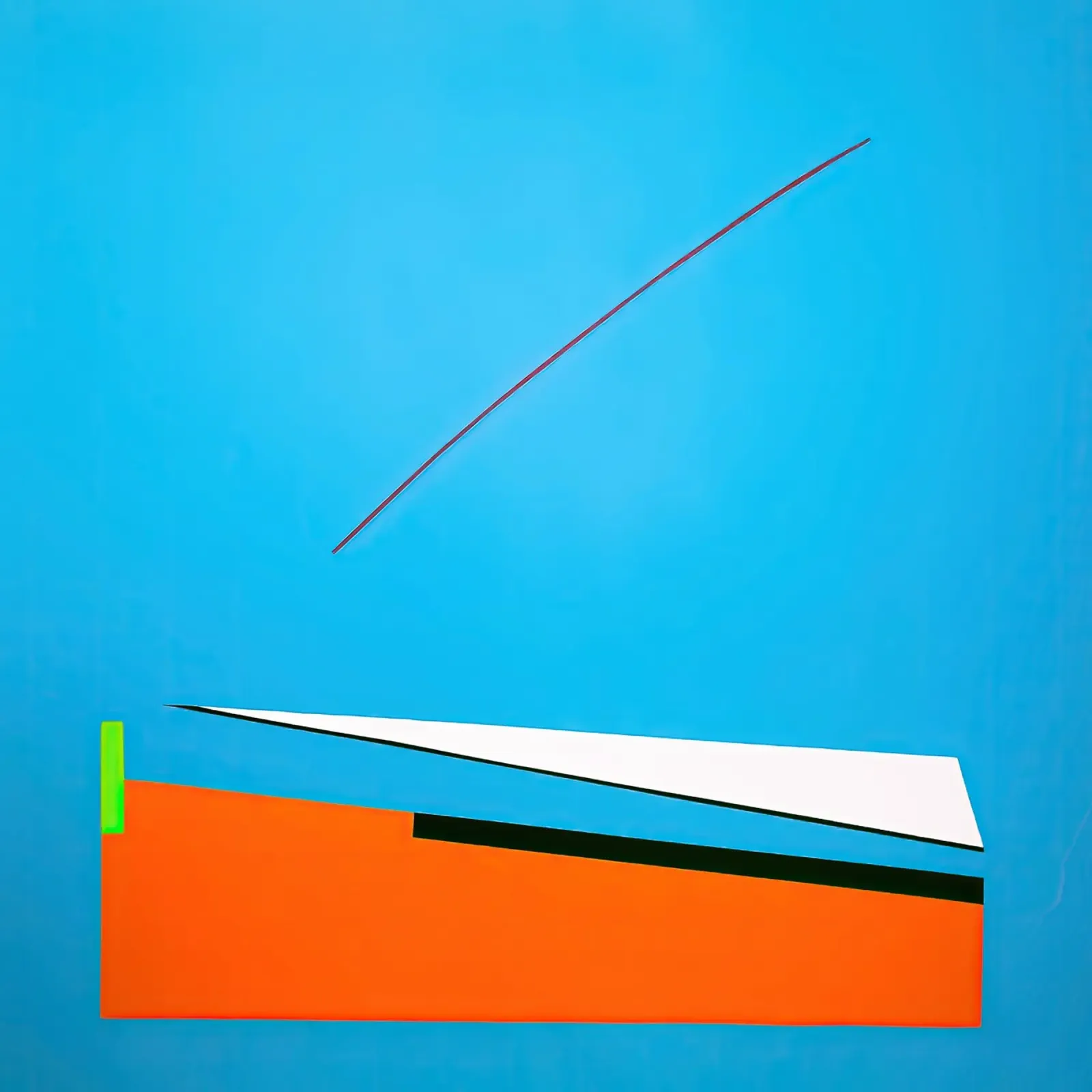 Linea rossa su blu - Composizione astratta geometrica carta hahnemühle da Artbyvo