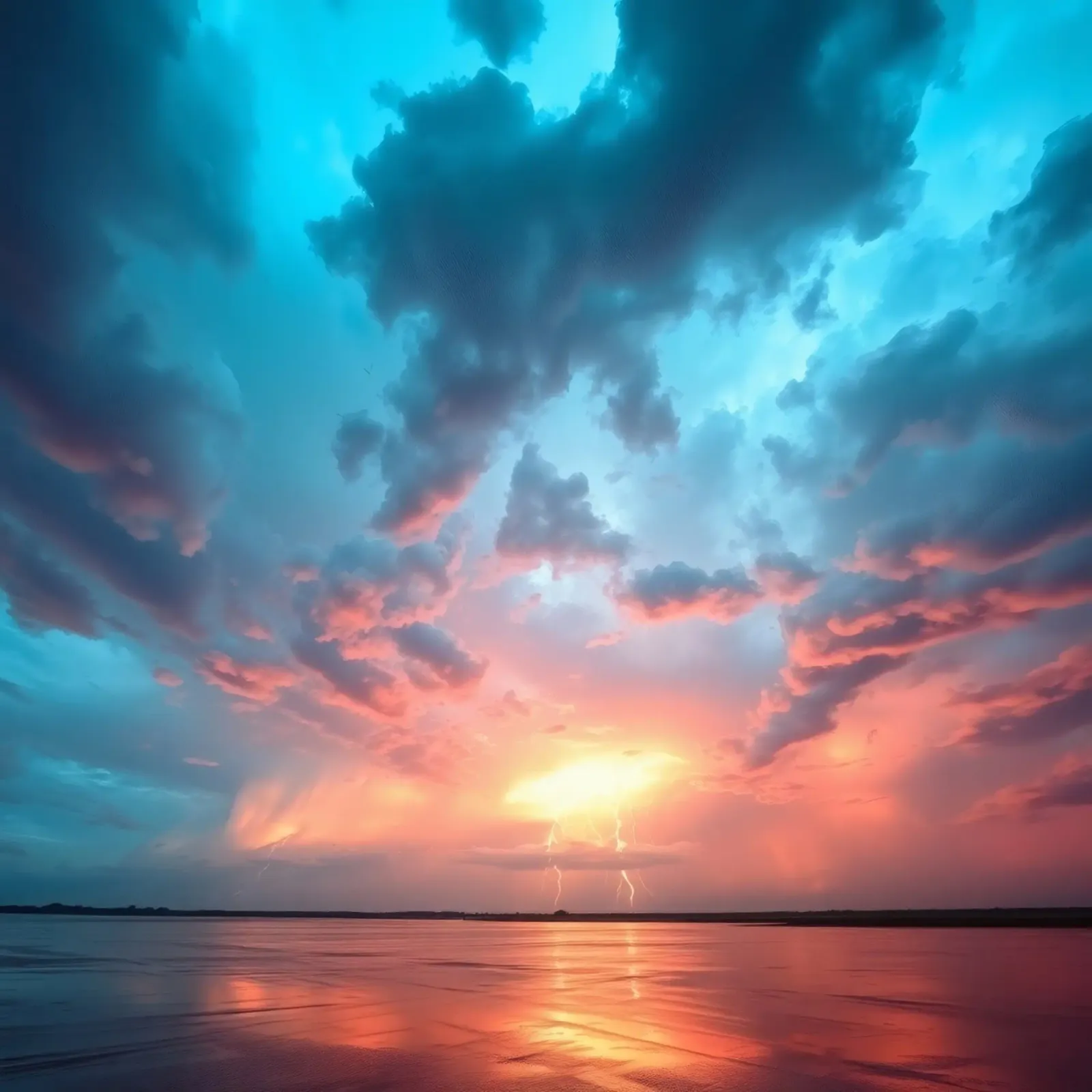 Tramonto mozzafiato con colori vivaci e lampi di luce pellicola backlit da DesignDoodle