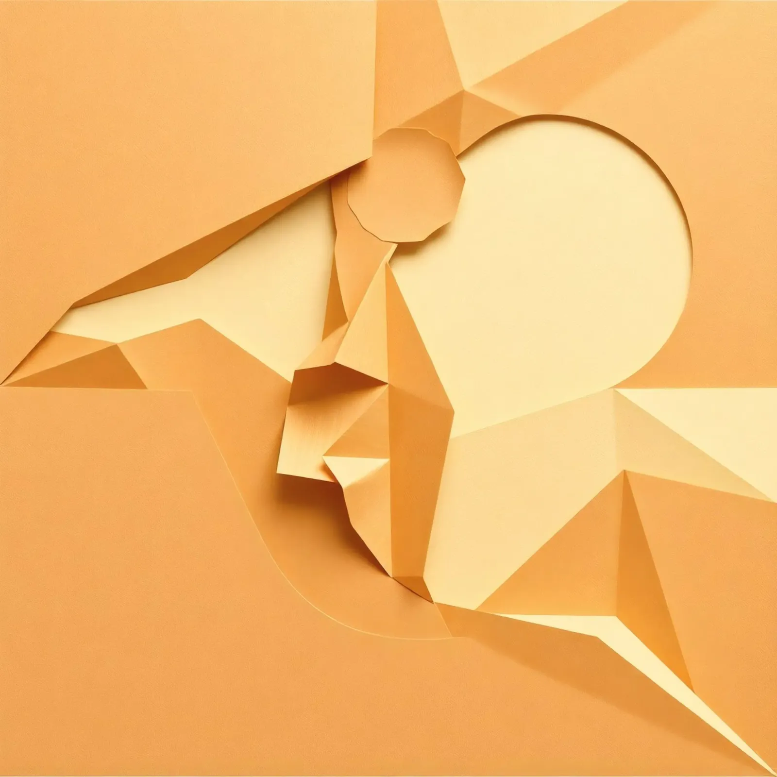 Elegant paper art creation featuring abstract shapes canvas by DesignDoodle