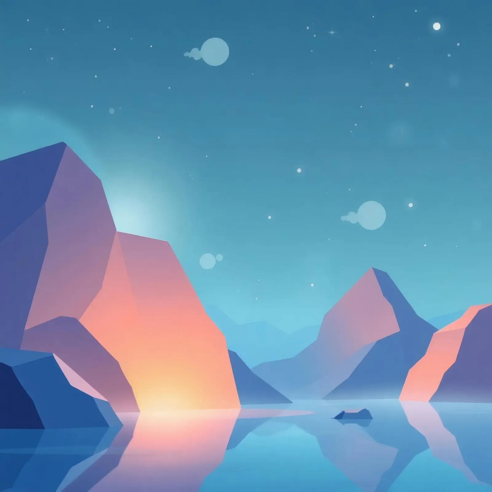 mountains and serene water reflect the calmness canvas with Floater frame by DesignDoodle