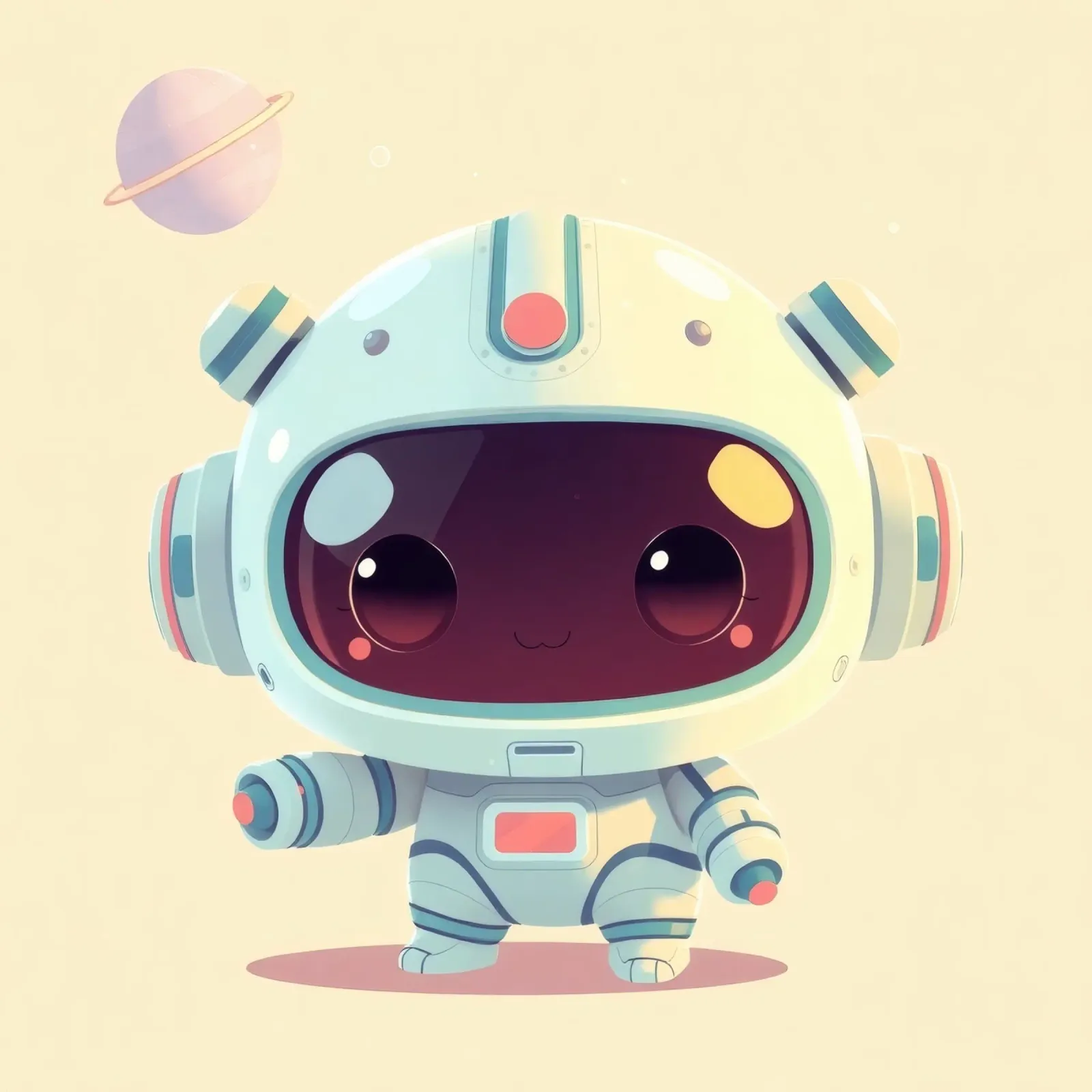 Cute cartoon astronaut character exploring space canvas by DesignDoodle