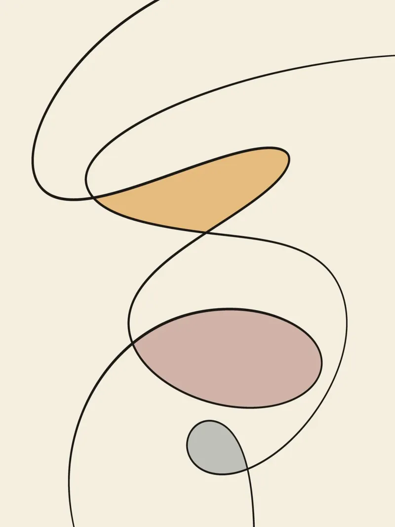 Minimal graceful line art abstract pellicola backlit da Little Dean
