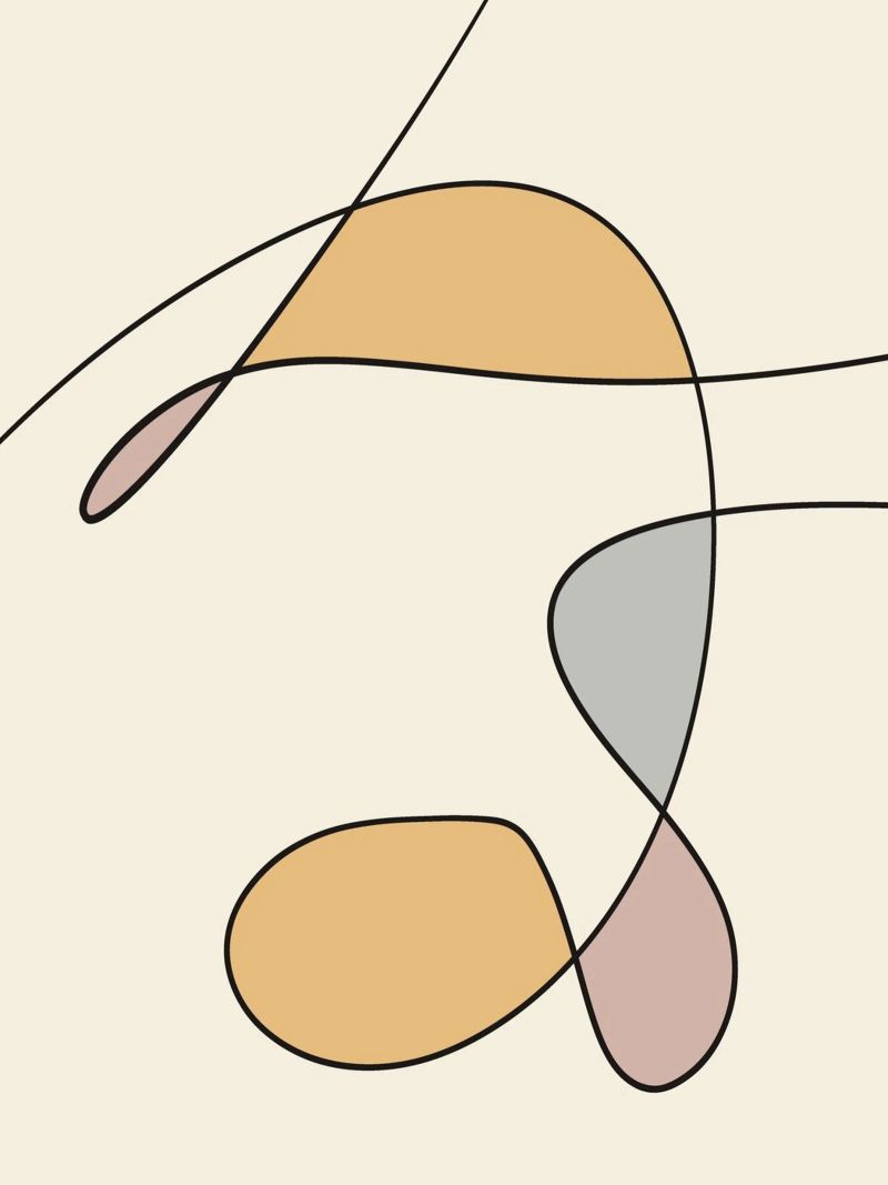 Minimal graceful line art abstract 02 alluminio dibond da Little Dean