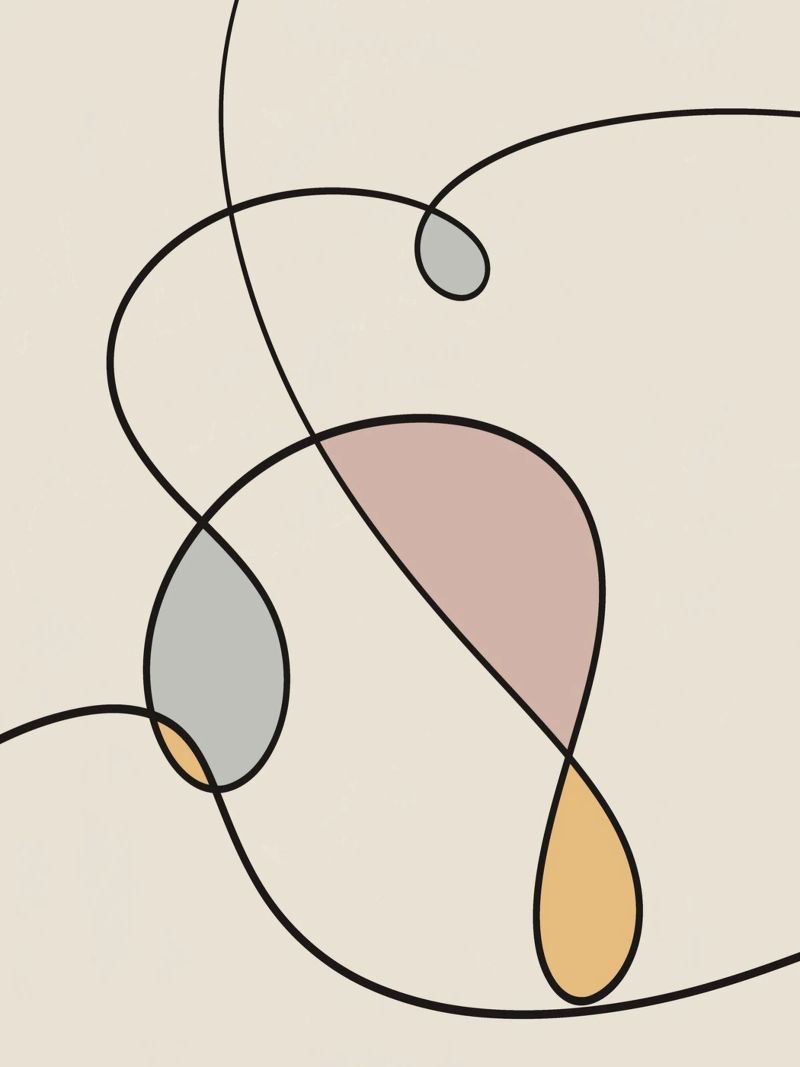 Minimal graceful line art abstract 03 alluminio dibond da Little Dean