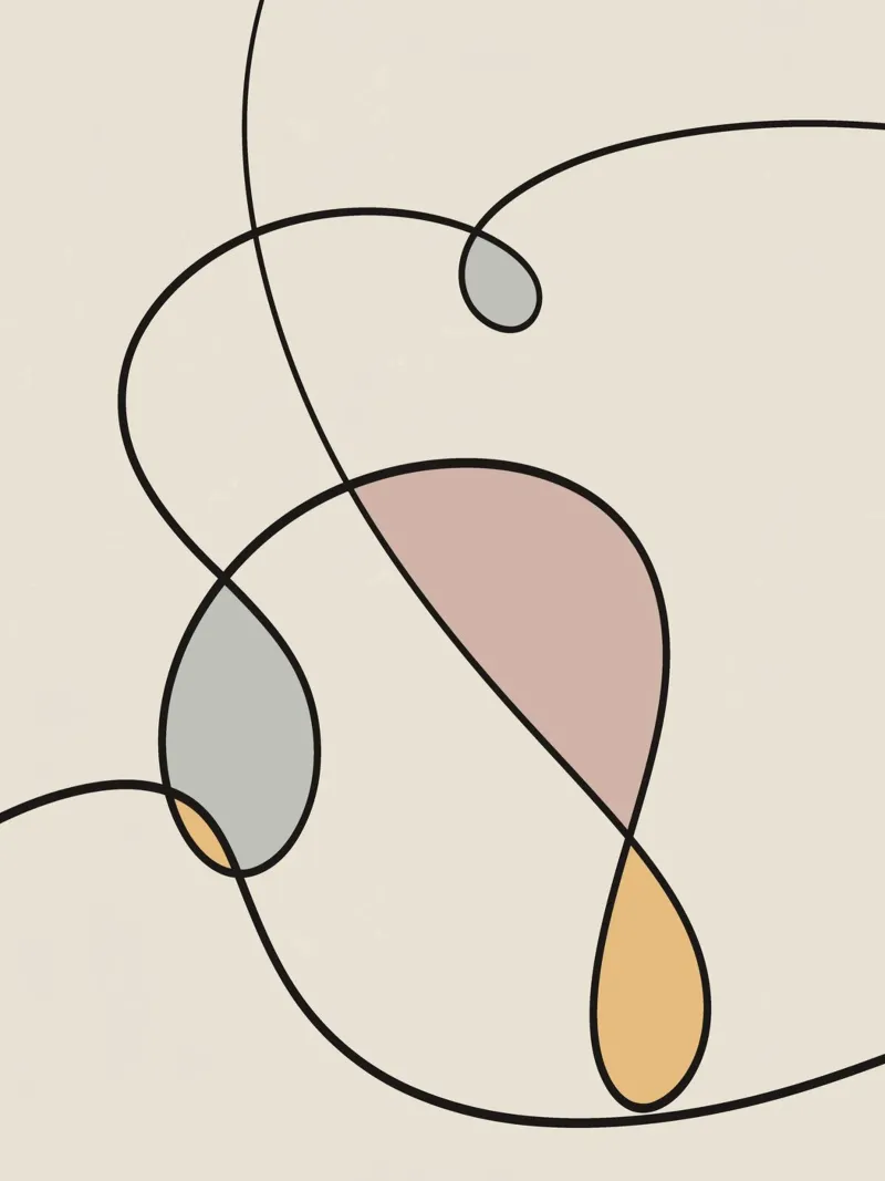 Minimal graceful line art abstract 03 alluminio dibond da Little Dean