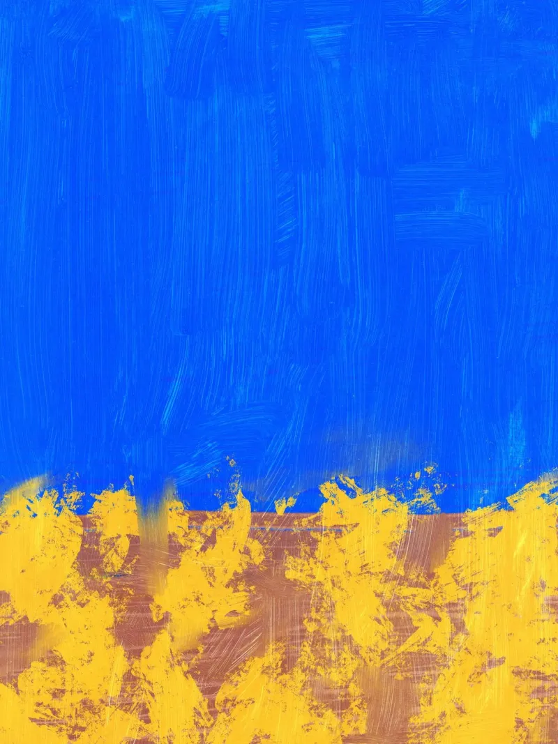 Bloemenperk abstract canvas met Baklijst van Little Dean