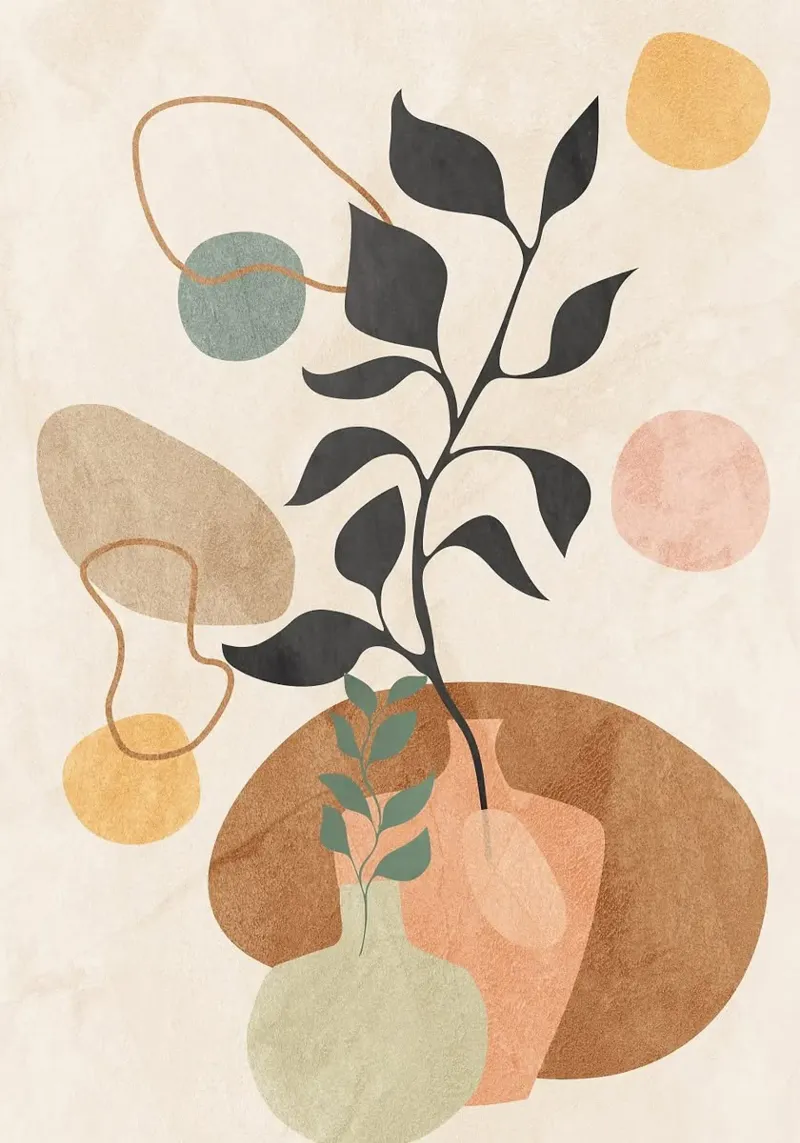vaso poster con telaio in plastica da Abstract Botanical Art