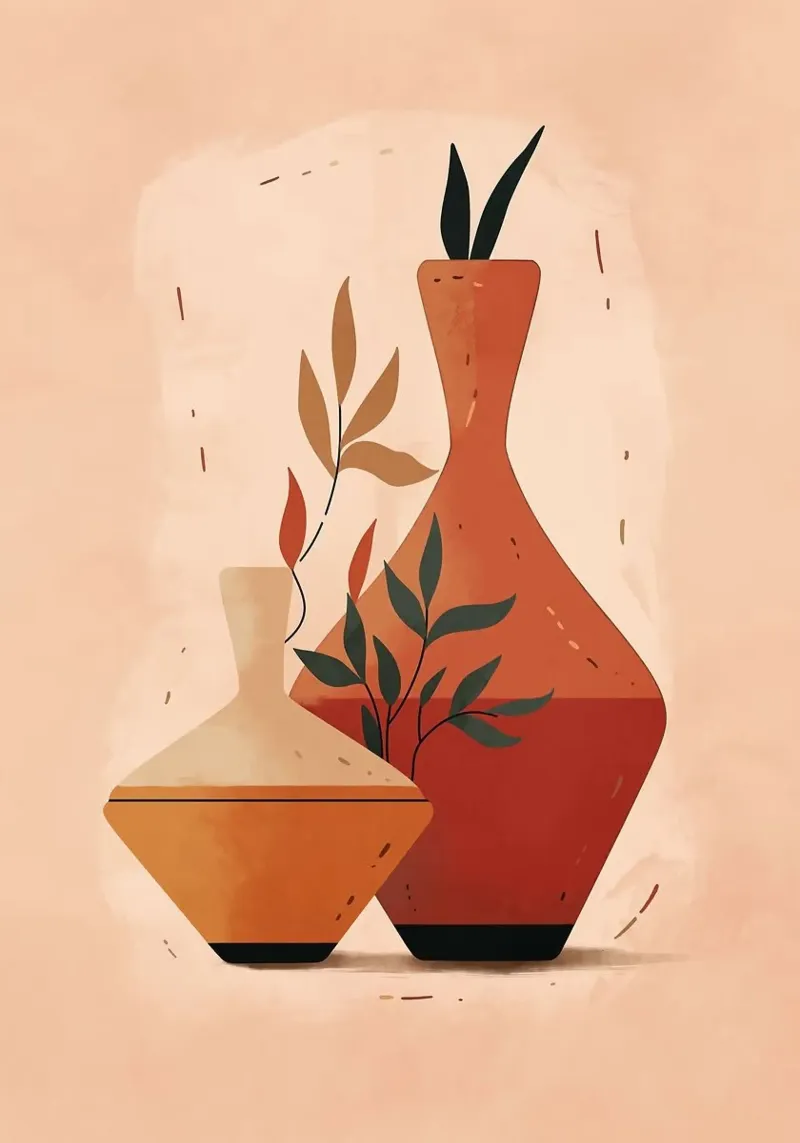 vaso poster con telaio in plastica da Abstract Botanical Art