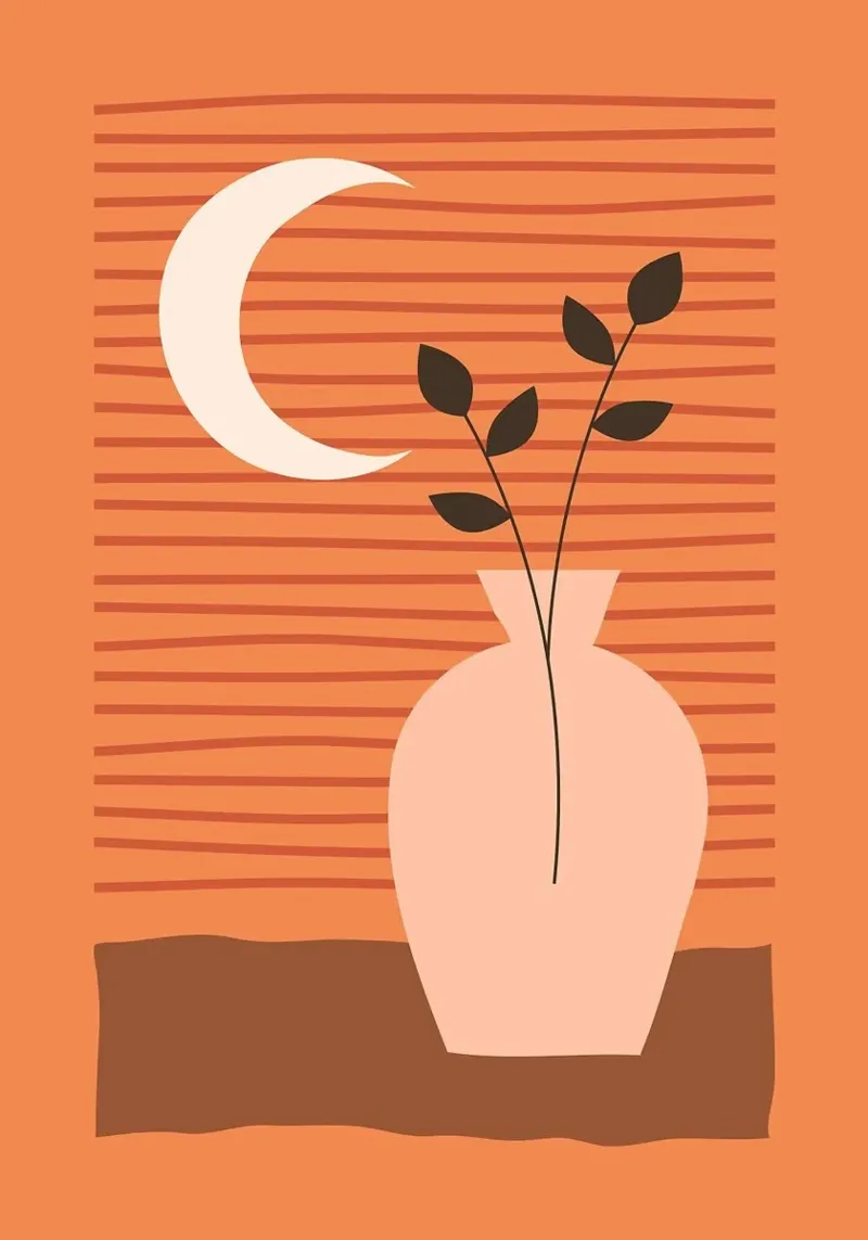 vaso poster con telaio in plastica da Abstract Botanical Art