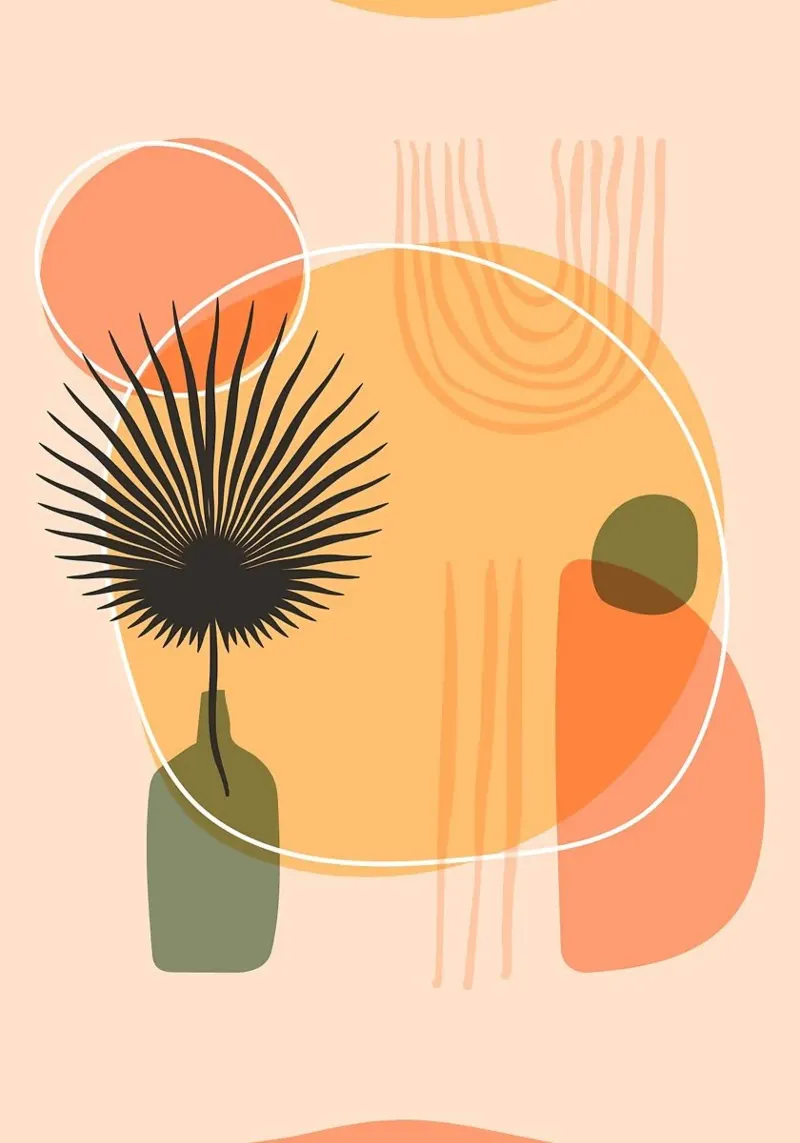 vaso poster con telaio in alluminio da Abstract Botanical Art