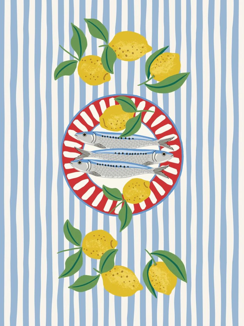 Sardines & Lemons – Mediterranean vibes alluminio dibond da Vivdesign
