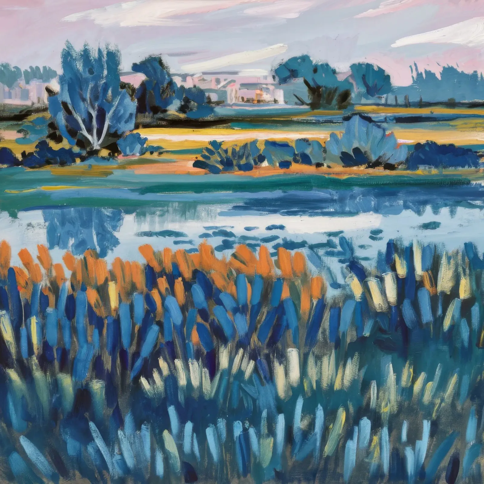 Pastoral River Serenity canvas by Verve Pigments