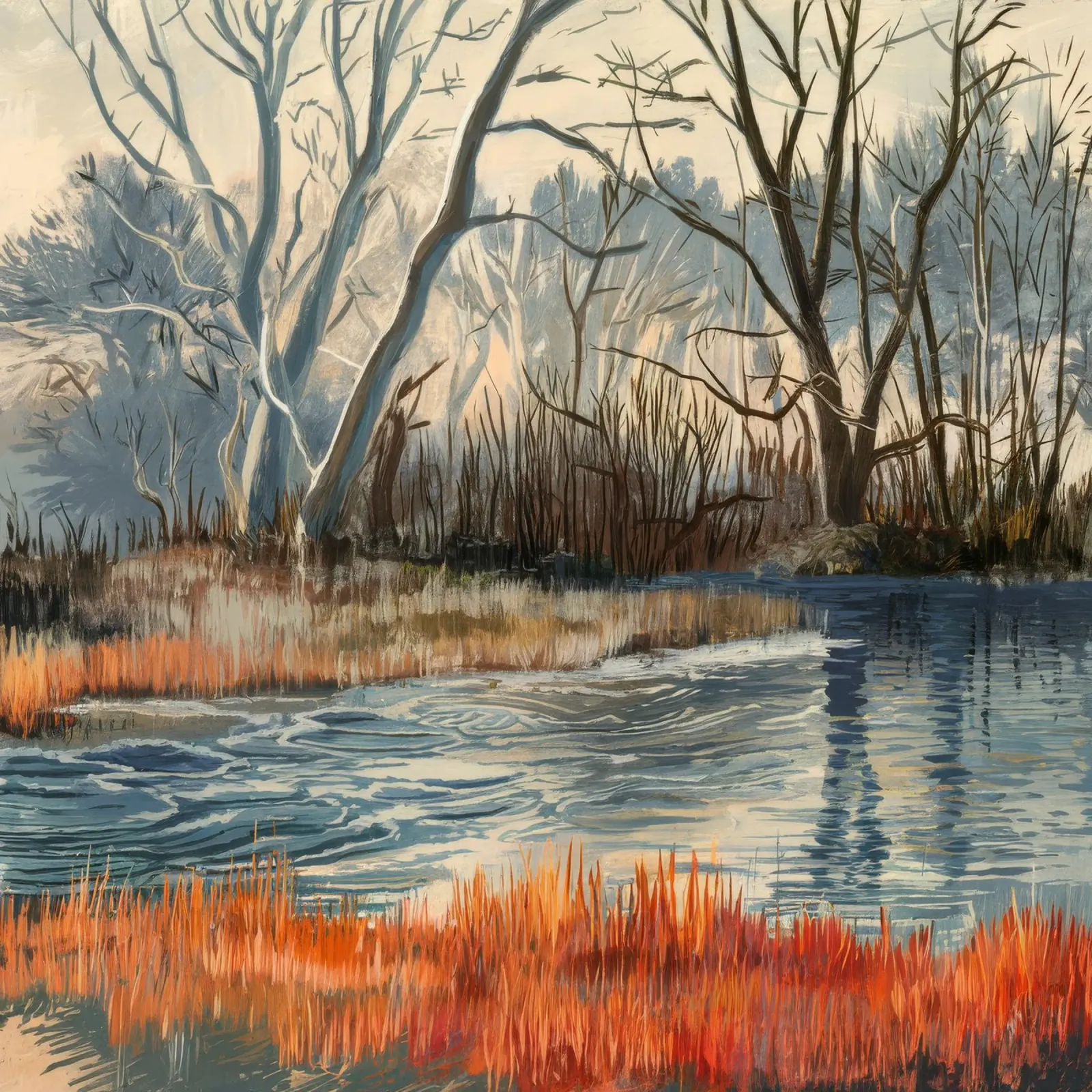 La quiete invernale delle paludi pellicola backlit da Verve Pigments