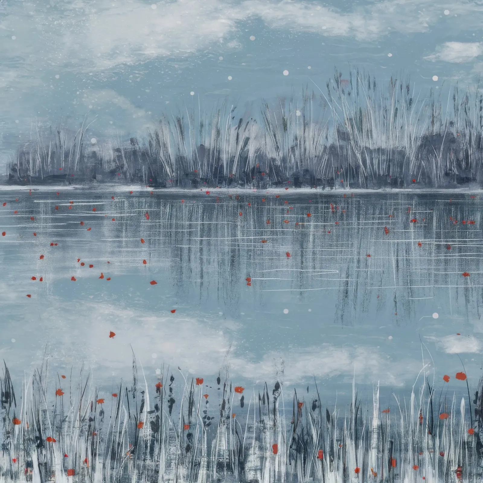 Etherische wintersereniteit canvas met Baklijst van Verve Pigments