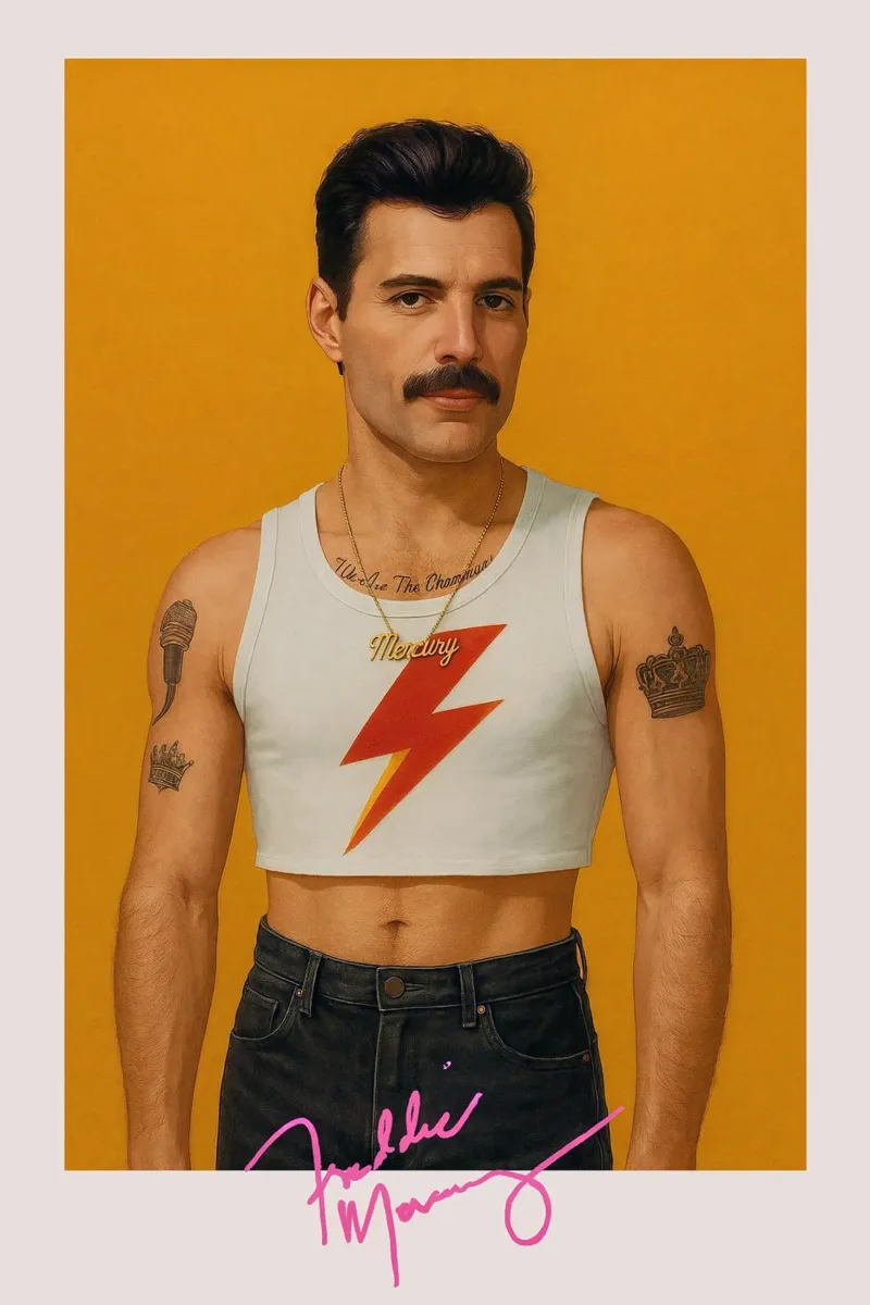 Freddie Mercury – Lightning Icon poster met aluminium frame van CNTRL