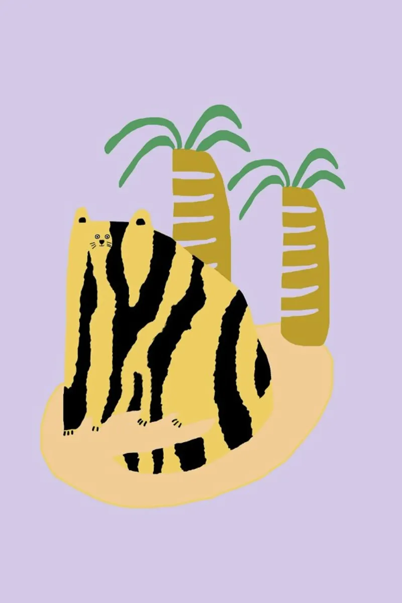 Cat & Palms pellicola backlit da Lora O'Callaghan
