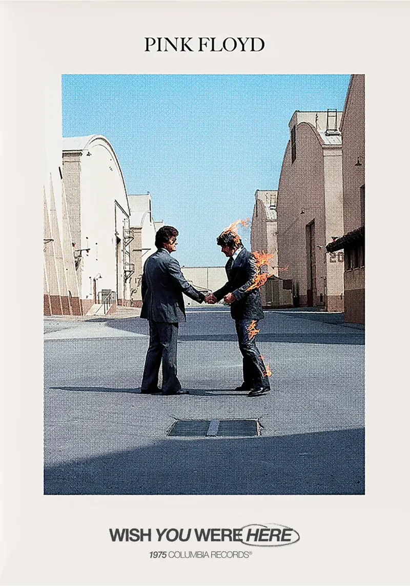 Wish You Were Here – Pink Floyd poster avec cadre en aluminium de Attaboy Dsgn