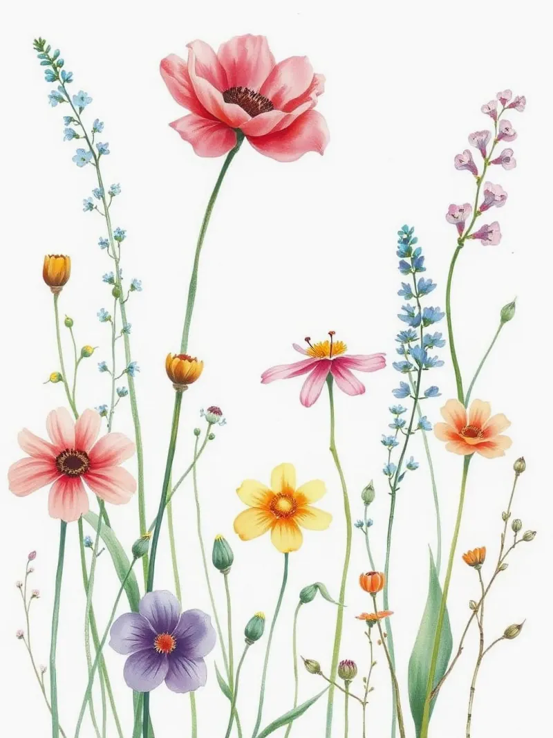 Watercolor wildflowers plexiglas de heaventrain