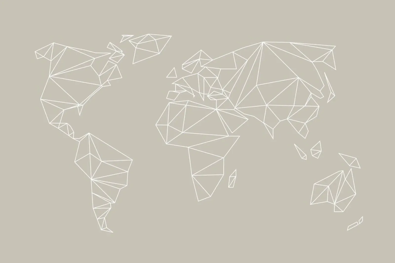 Geometrical World Map Beige Greige Creme pellicola backlit da Studio Nahili