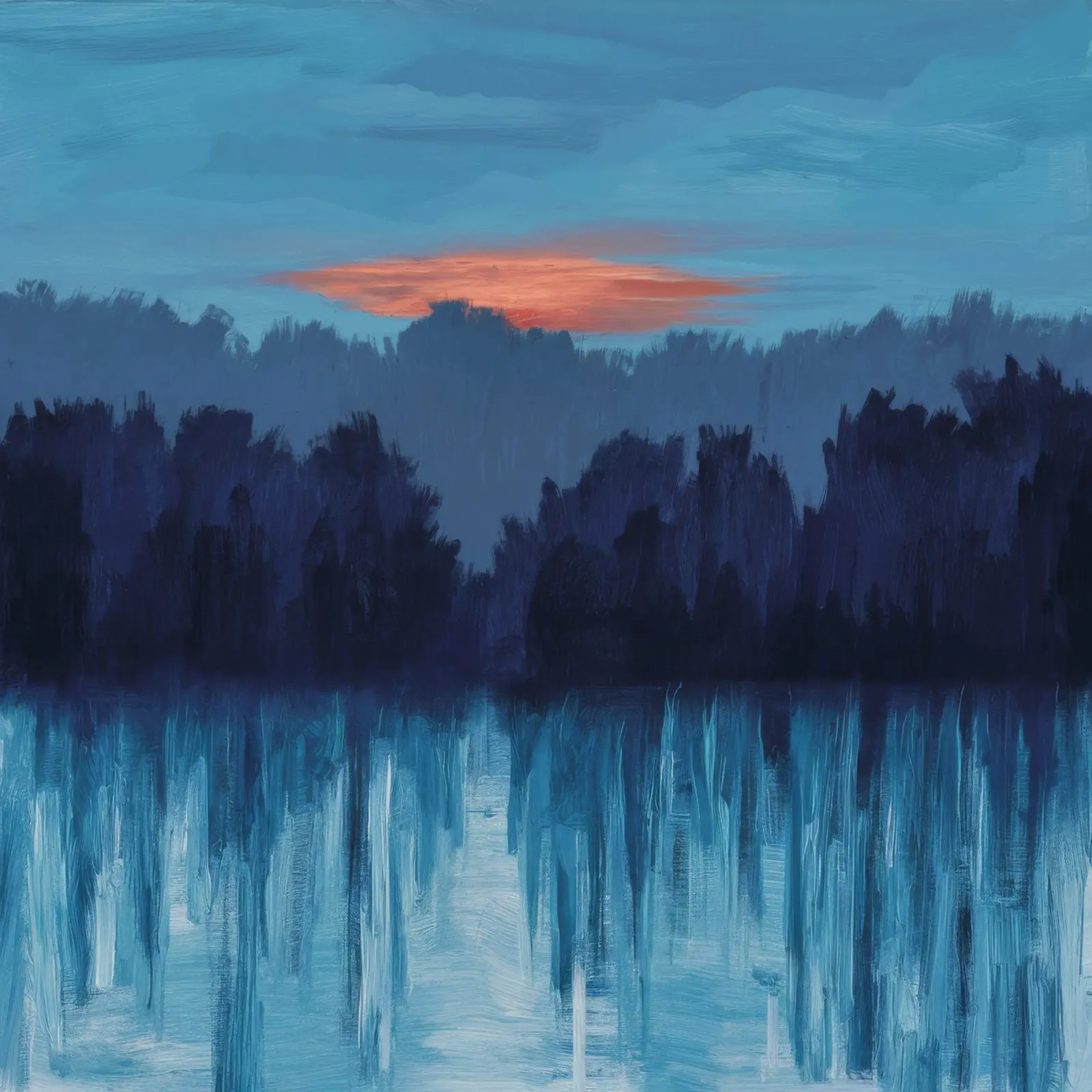 Voile de la forêt du crépuscule alu dibond de Solestice Strokes