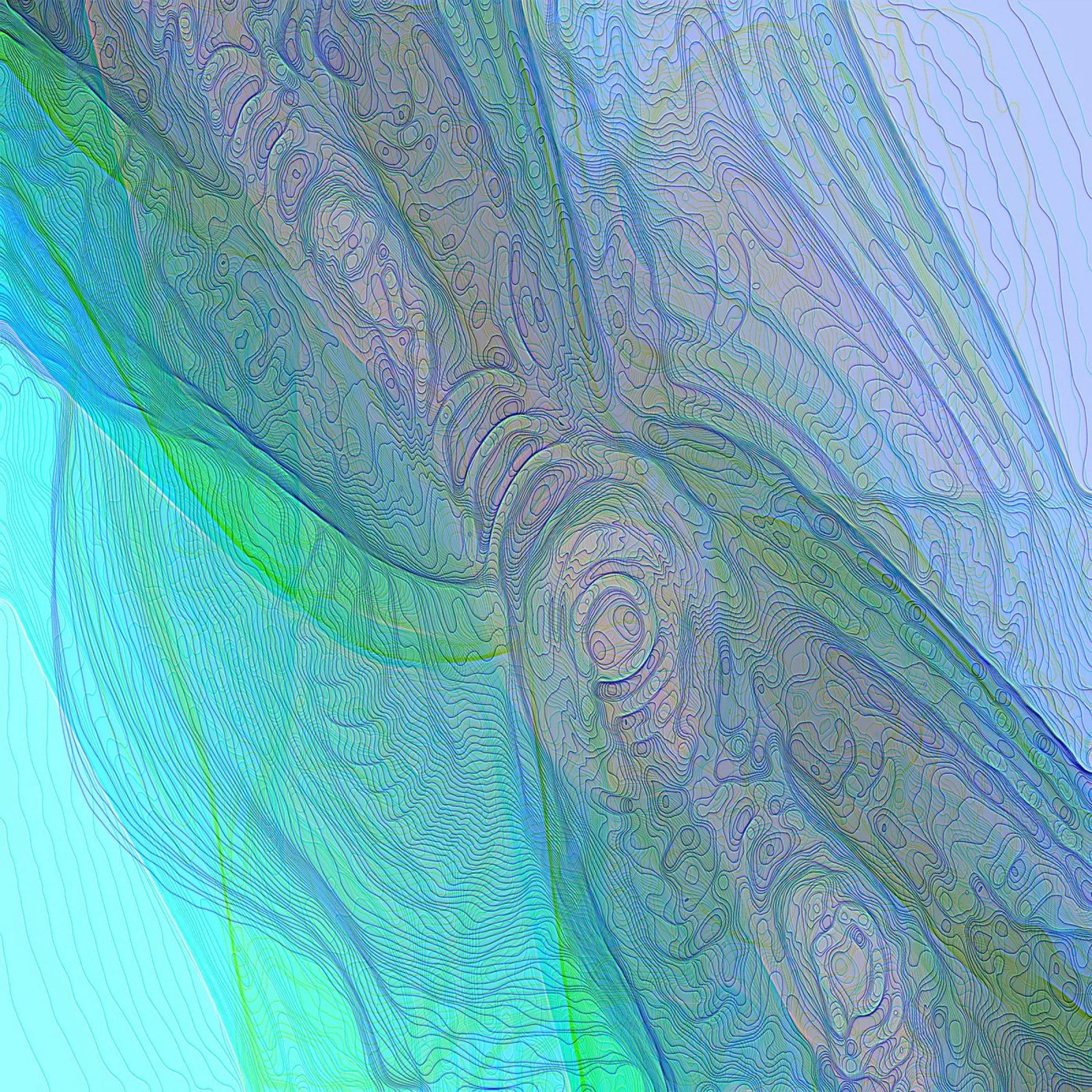 Illusione di linee e forme blu turchese pellicola backlit da Gürsel Yesil Digital Art