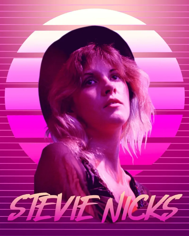 Stevie Nicks in stile retrò pellicola backlit da Lembayung art