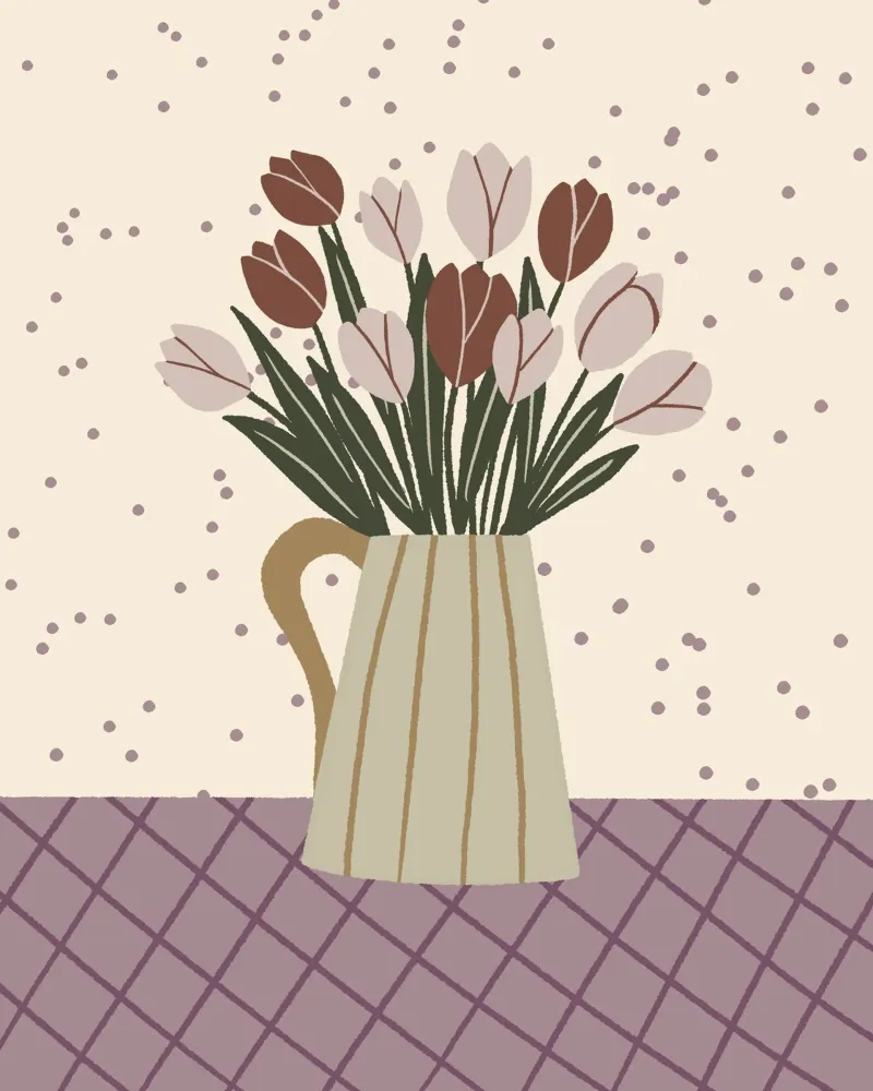 Tulipani in vaso - lunatico carta hahnemühle da Wackapacka