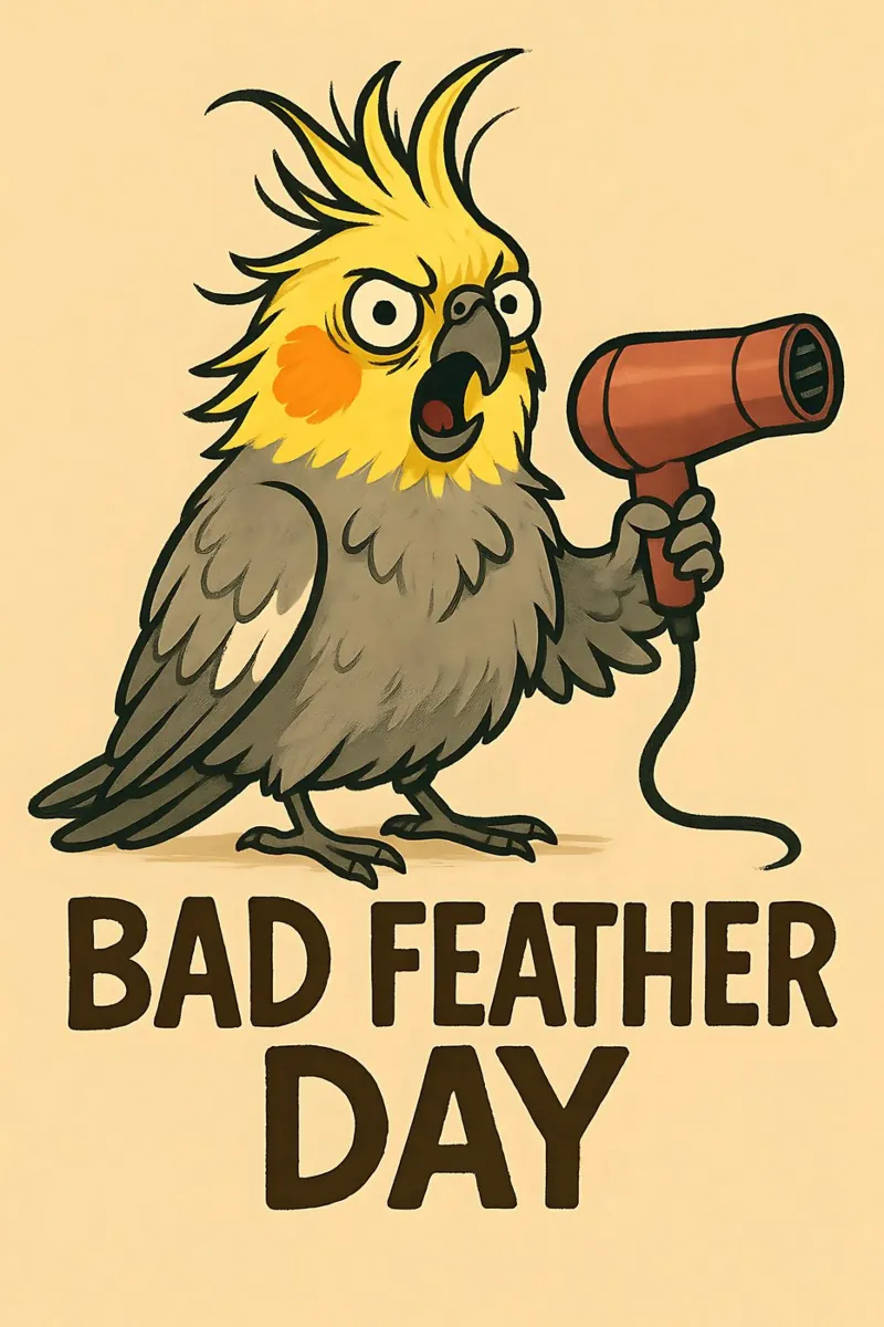Meme divertente sul cacatua poster con telaio in legno da Funny Humor Art