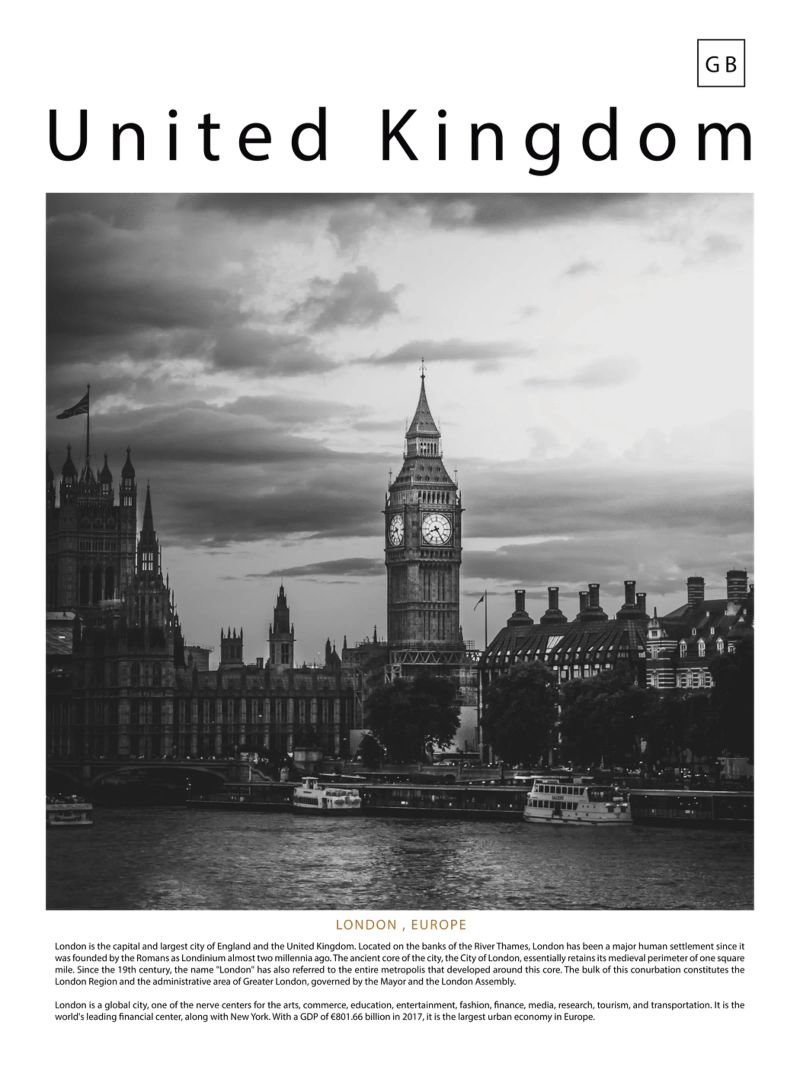 Wandkunst aus London, Vereinigtes Königreich Poster von world in frame