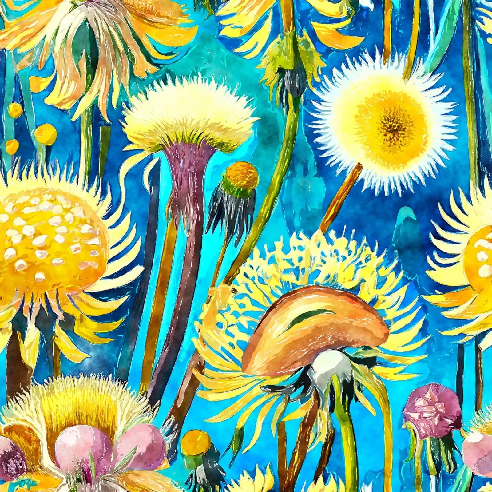 Denti di leone divertenti carta hahnemühle da Botanical Pattern House