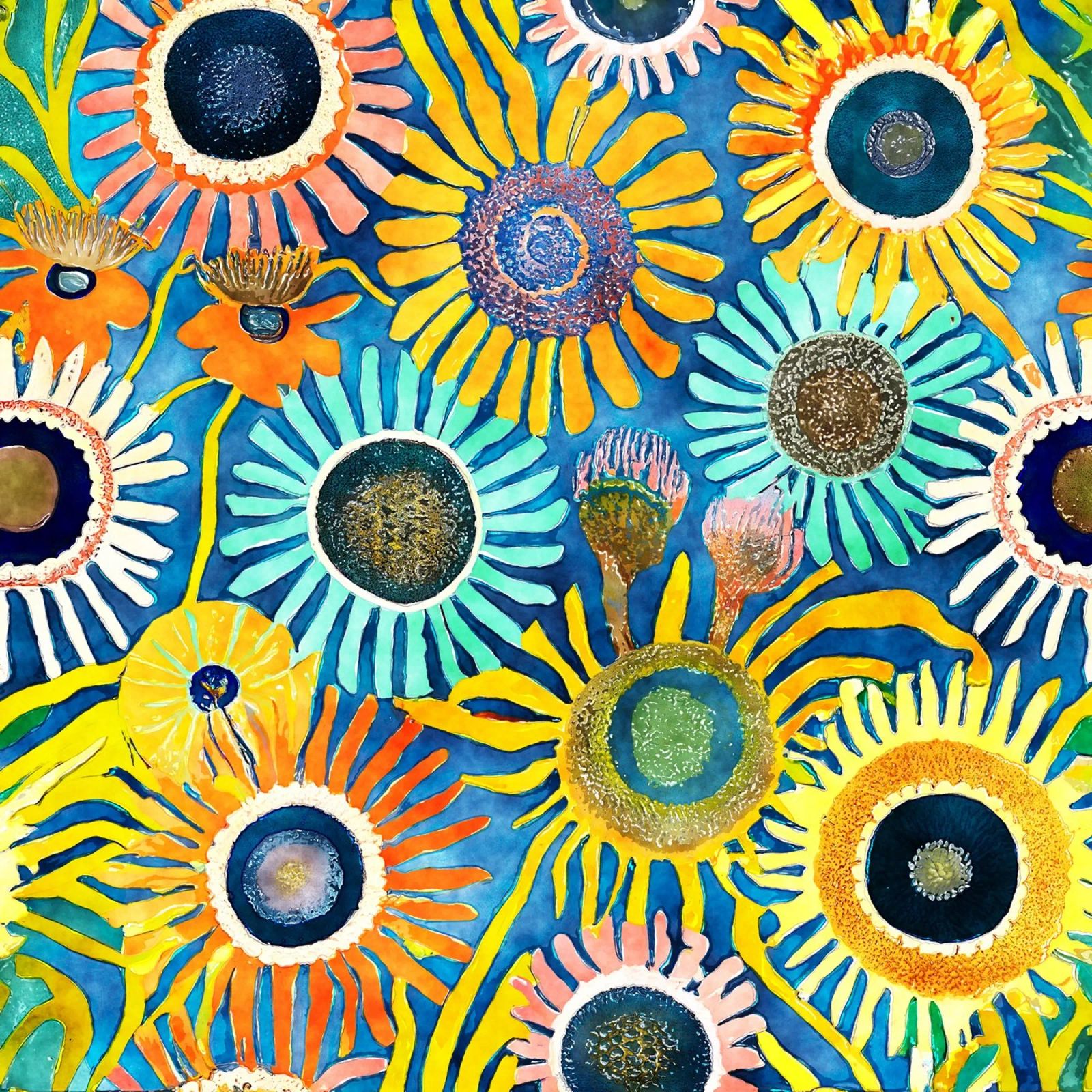 Funky Dandelions poster by Botanical Pattern House