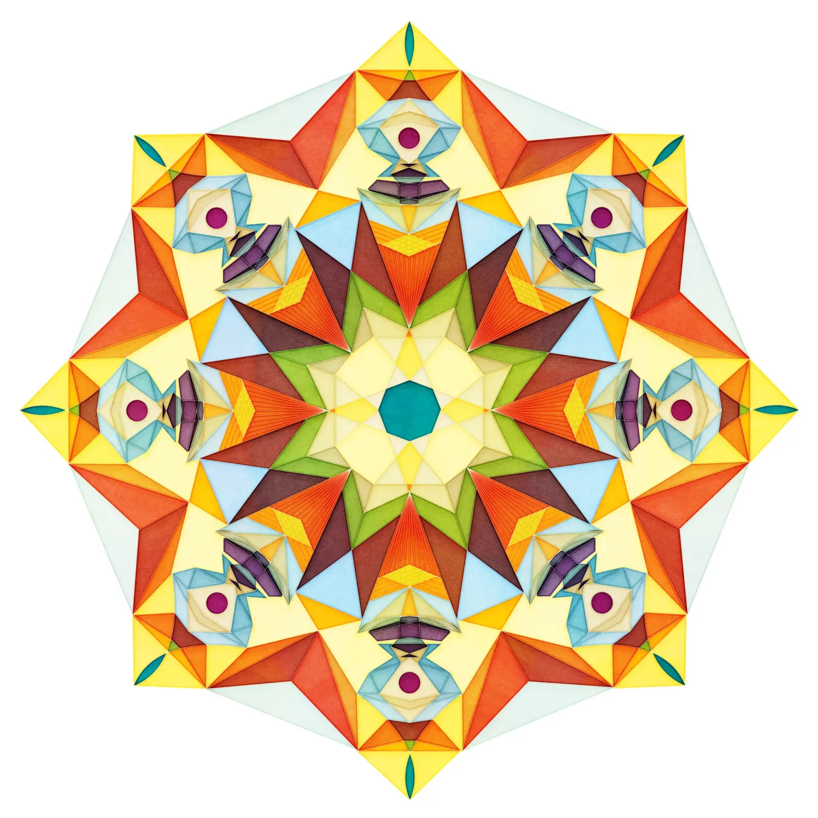 Derviscio - Stampa mandala astratta colorata pellicola backlit da Circle Love